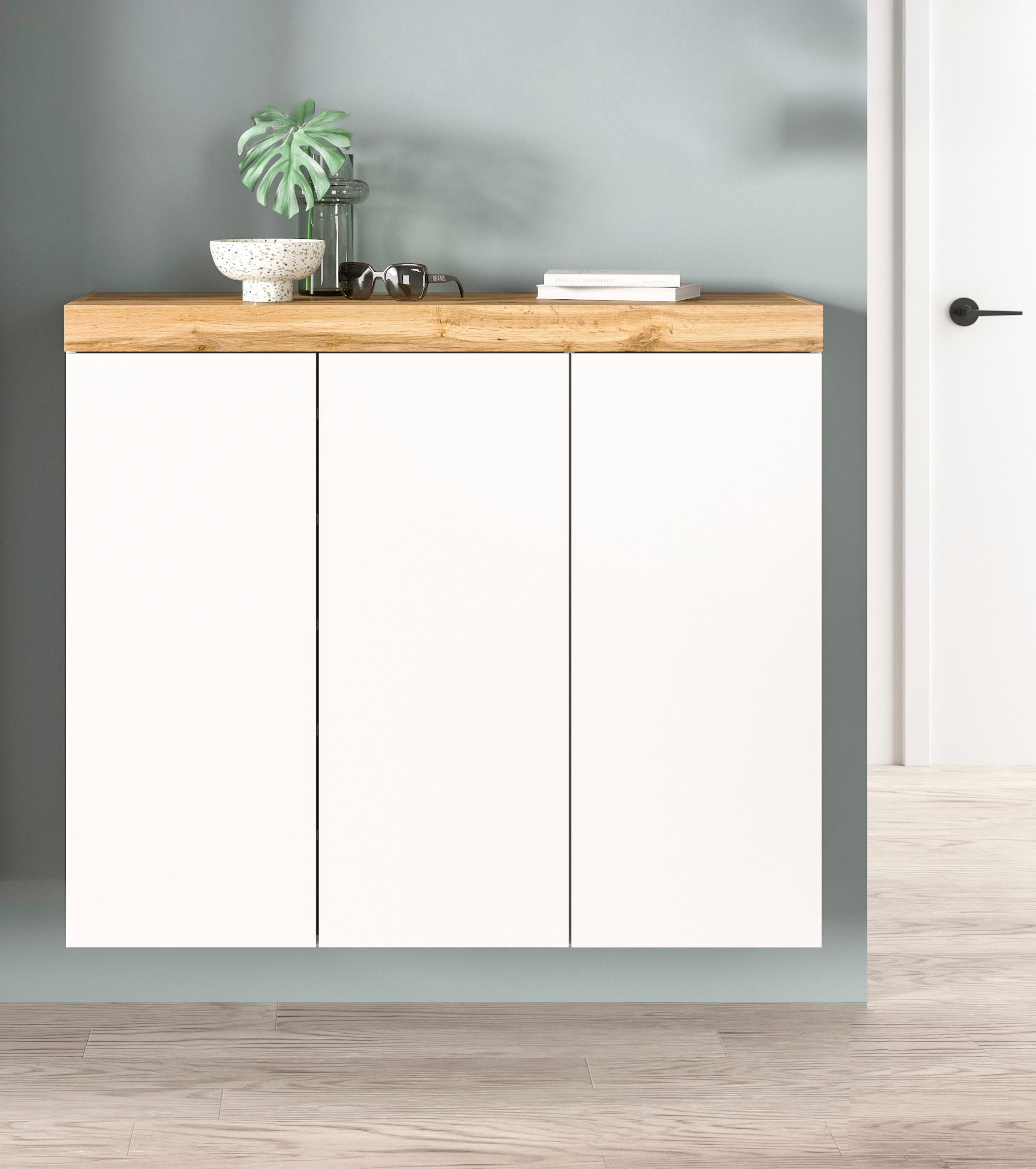 OTTO home Schuhschrank »MAMBO, Breite 115cm, stehend & hängend, push-2-open« 2 farbige Ausführung, 1 Stk. tlg. Schuhschrank, Schuhkommode, Flur, Diele