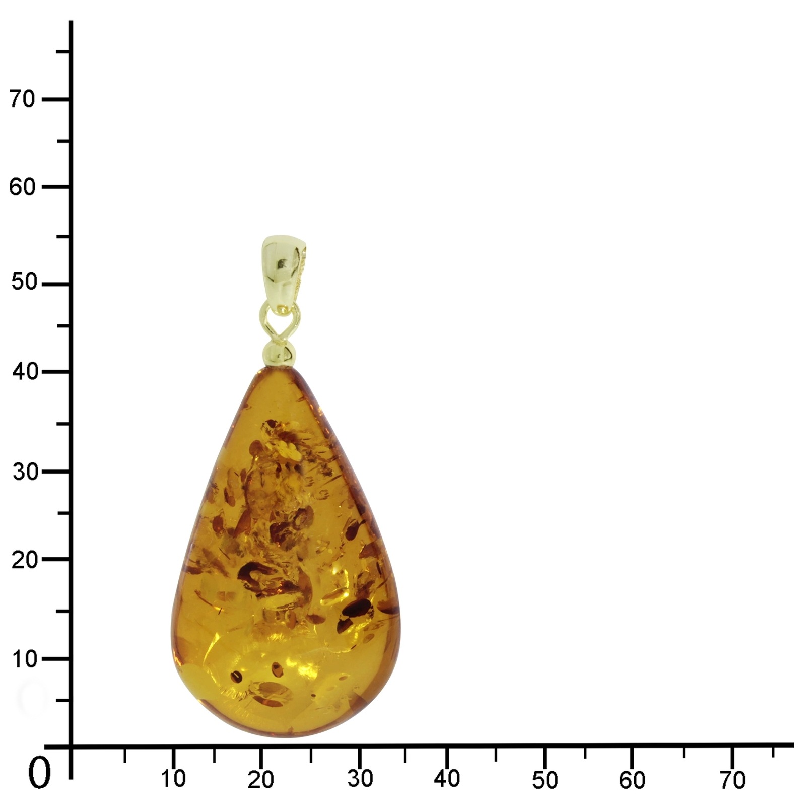 OSTSEE-SCHMUCK Kettenanhänger »- Tropfen ca. 38 mm lang - Gold 585/000 - Bernstein -,«