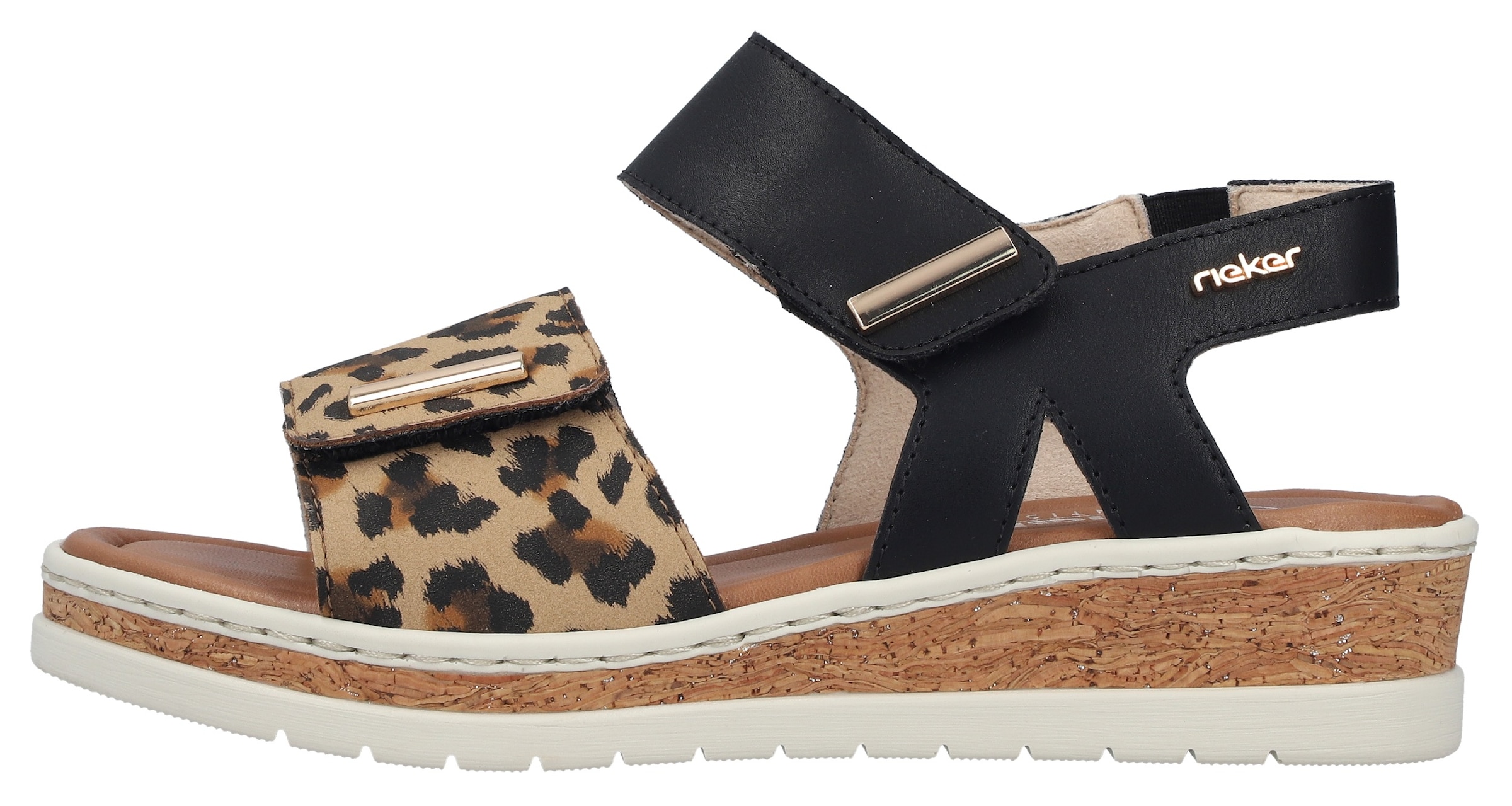 Rieker Keilsandalette  Sommerschuh, Keilsandalette, Plateausandale mit Klett