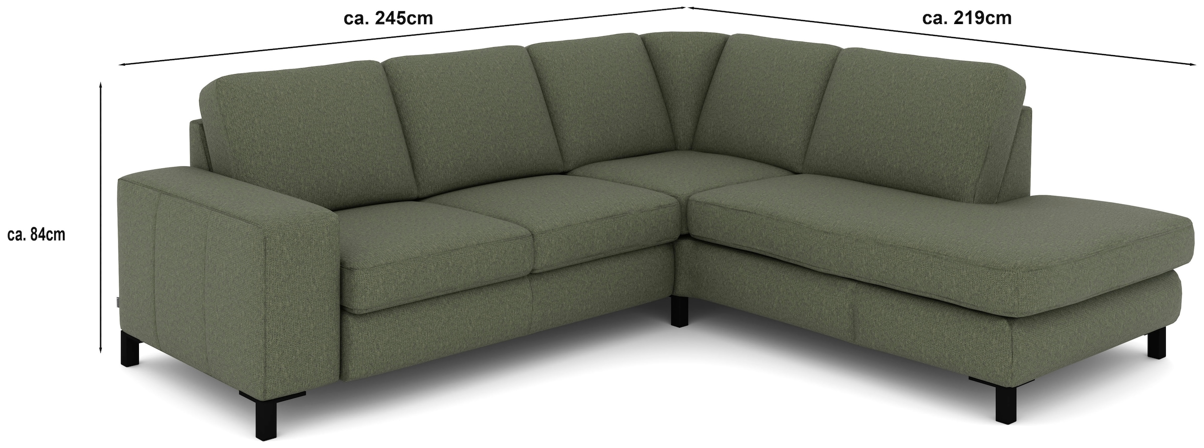 Musterring Ecksofa »MR365« Mit gerader 27 cm Armlehne, wahlweise in 3 Materialien, 245 x 219 cm