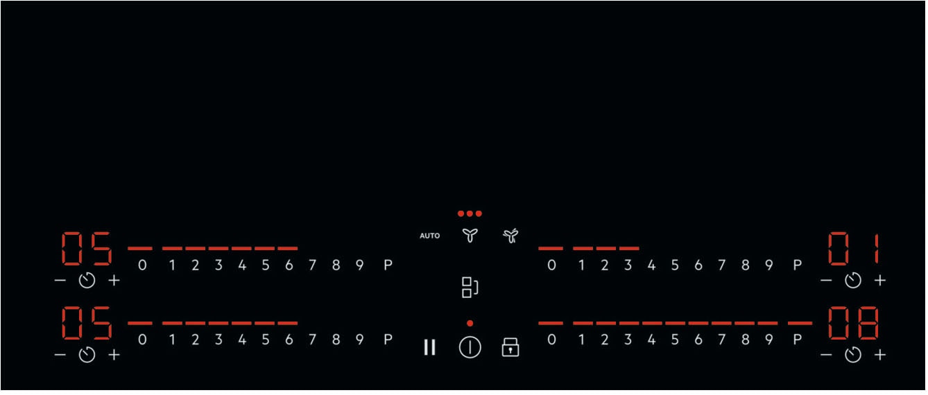 AEG Kochfeld mit Dunstabzug »COLI84COXB« Mit integr. Dunstabzug, Booster, Bridge, Timer,Umluft, Made in Germany