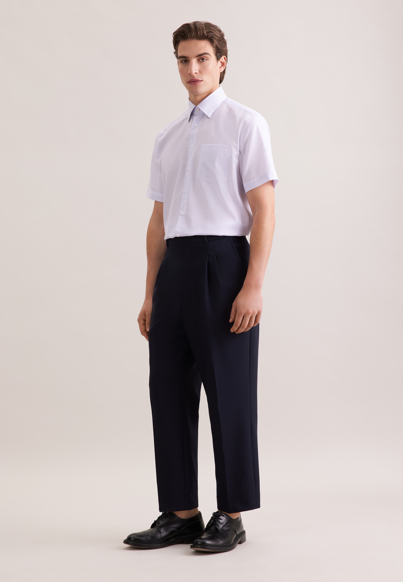 seidensticker Businesshemd »Schwarze Rose« Comfort 1/2 Covered-Button-Down-Kragen Karo