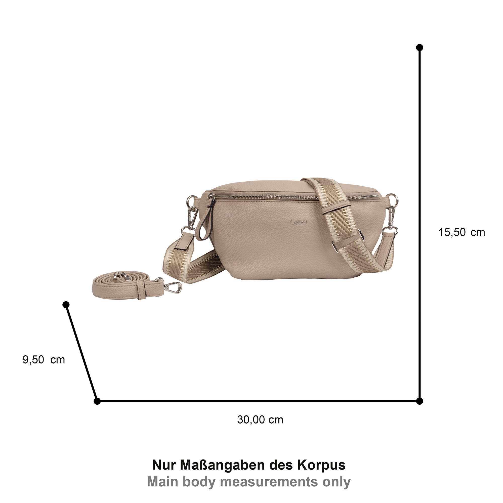 Gabor Bauchtasche »Silena« hochwertig gewebte Gurtband und ein filigranes Logo