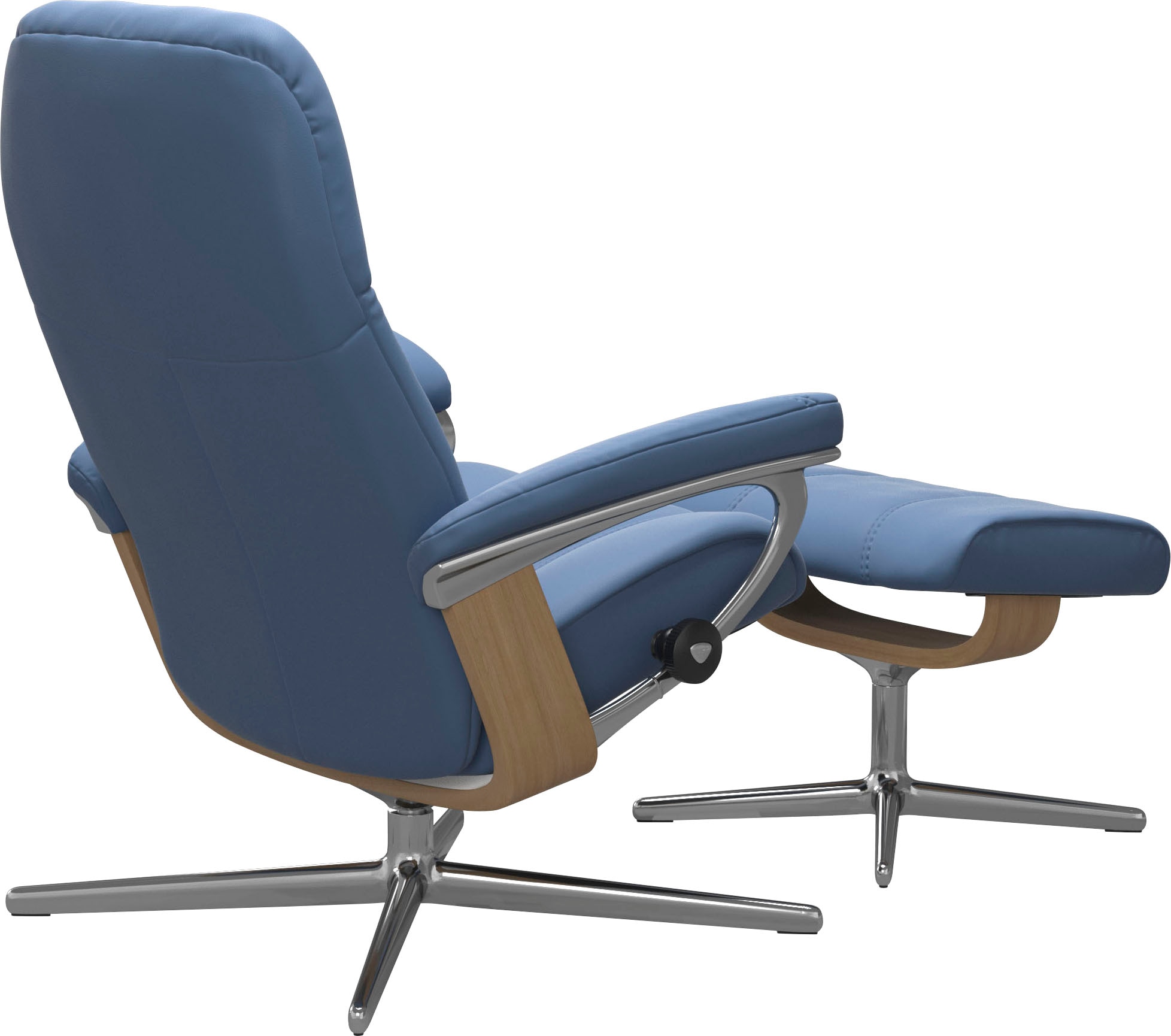 Stressless® Relaxsessel »Consul«, (Set, Relaxsessel mit Hocker), mit Hocker, mit Cross Base, Größe S, M & L, Holzakzent Eiche