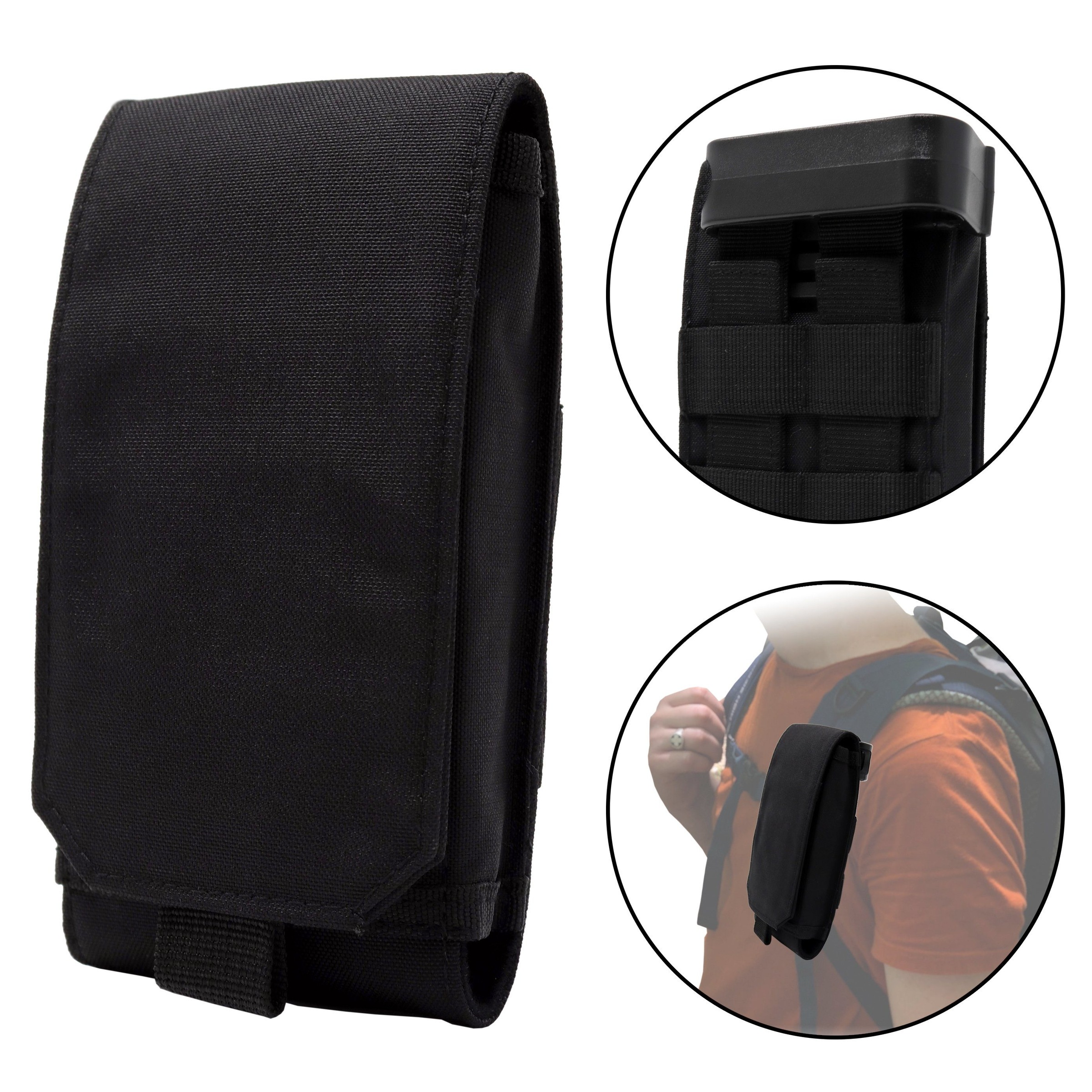 Clakit Zur Befestigung am Gürtel, Schultergurt »Clip, Klemmhalterung und Strap-Pack Tasche, XL«