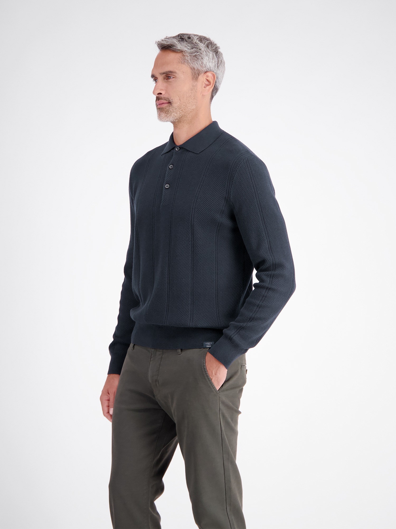 LERROS Langarm-Poloshirt »Elegantes Langarmpolo mit raffinierten Vertikalstreifen«