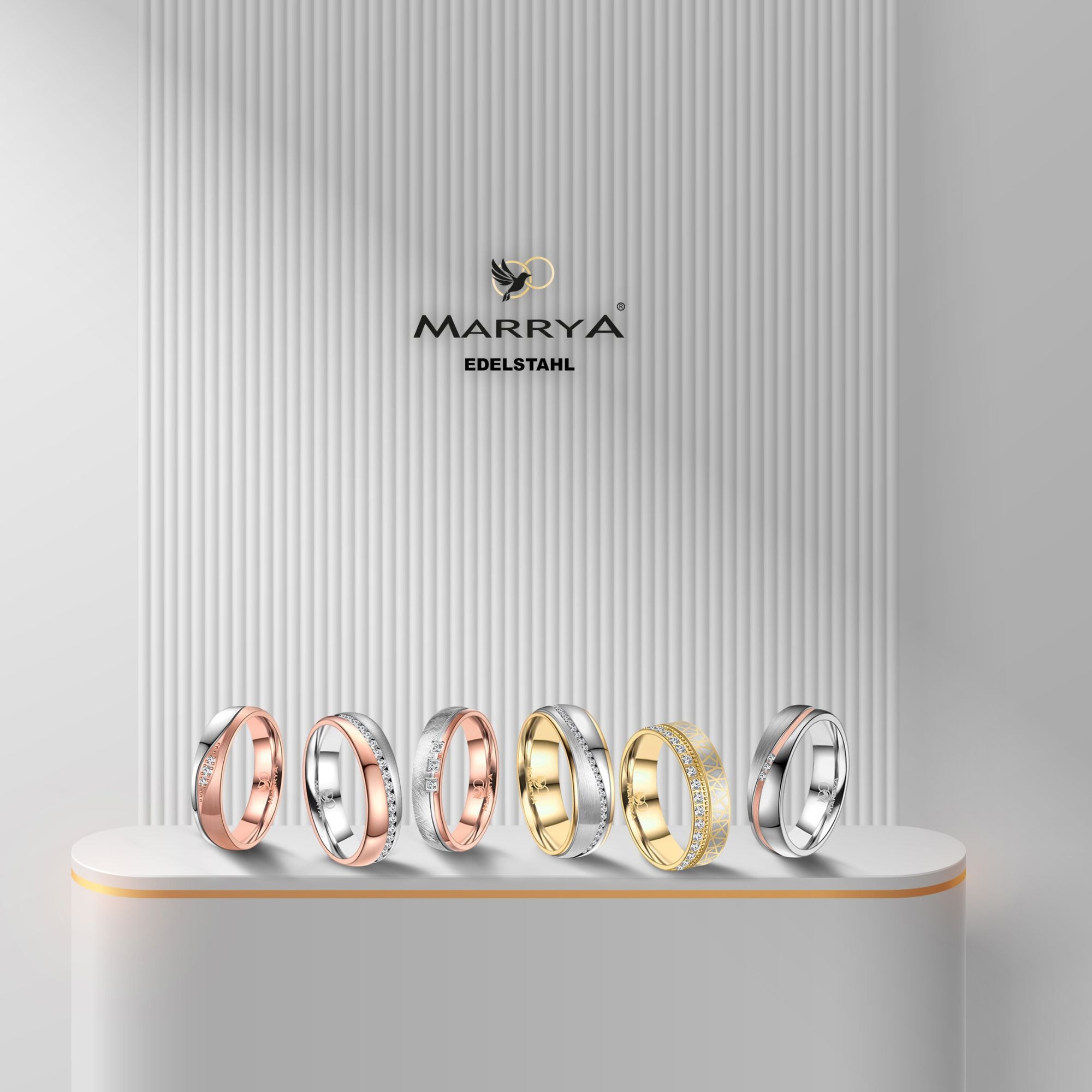 Marrya Trauring »Edelstahl Ringe Trauringe Eheringe Partnerringe«