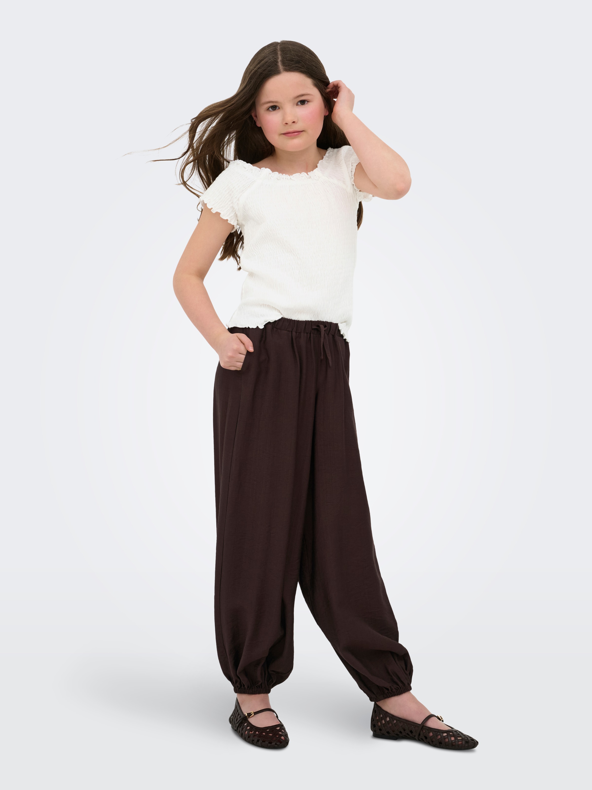 KIDS ONLY Carmenshirt »KOGJOJO LIFE SS TOP JRS« mit gewellten Kanten