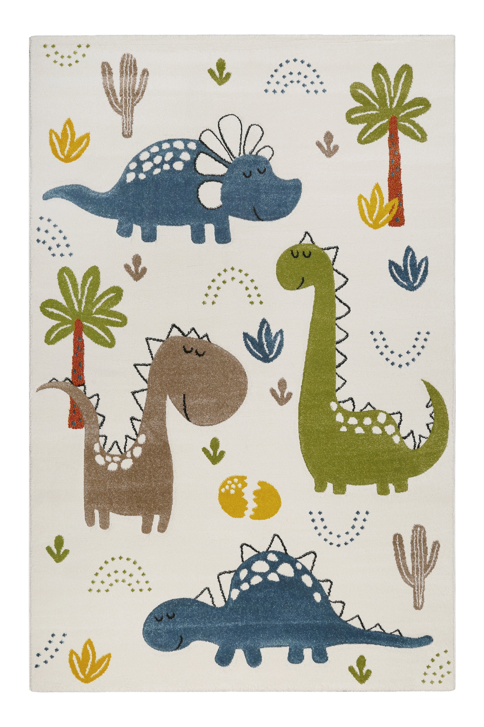 SMART KIDS Kinderteppich »Dino & Friends«, rechteckig, 10 mm Höhe, Moderner Spielteppich, strapazierfähig, pflegeleicht, Konturenschnitt