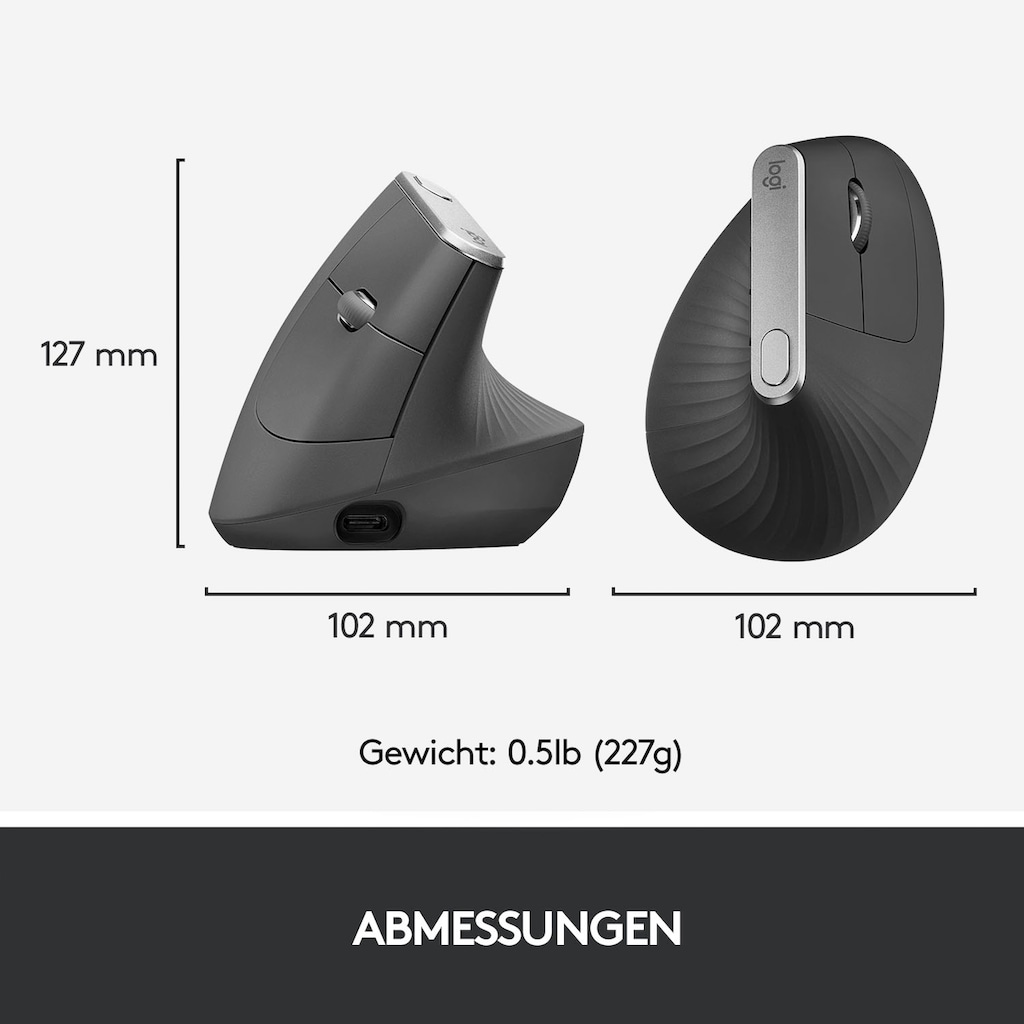Logitech ergonomische Maus »MX Vertical«, Bluetooth