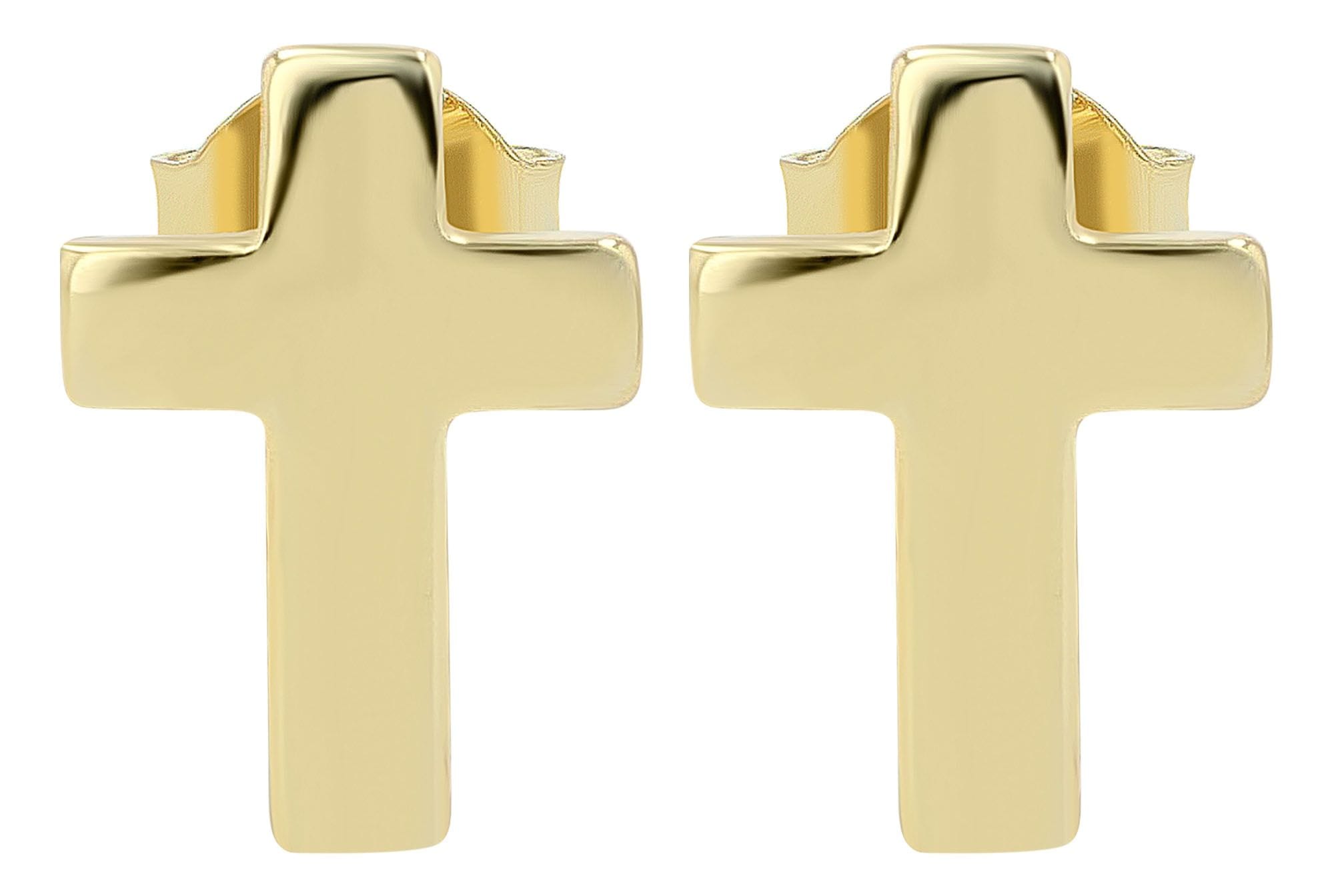 Adelia´s Paar Ohrstecker »Damen Ohrringe ¿ Ohrstecker Kreuz aus 925 Silber«