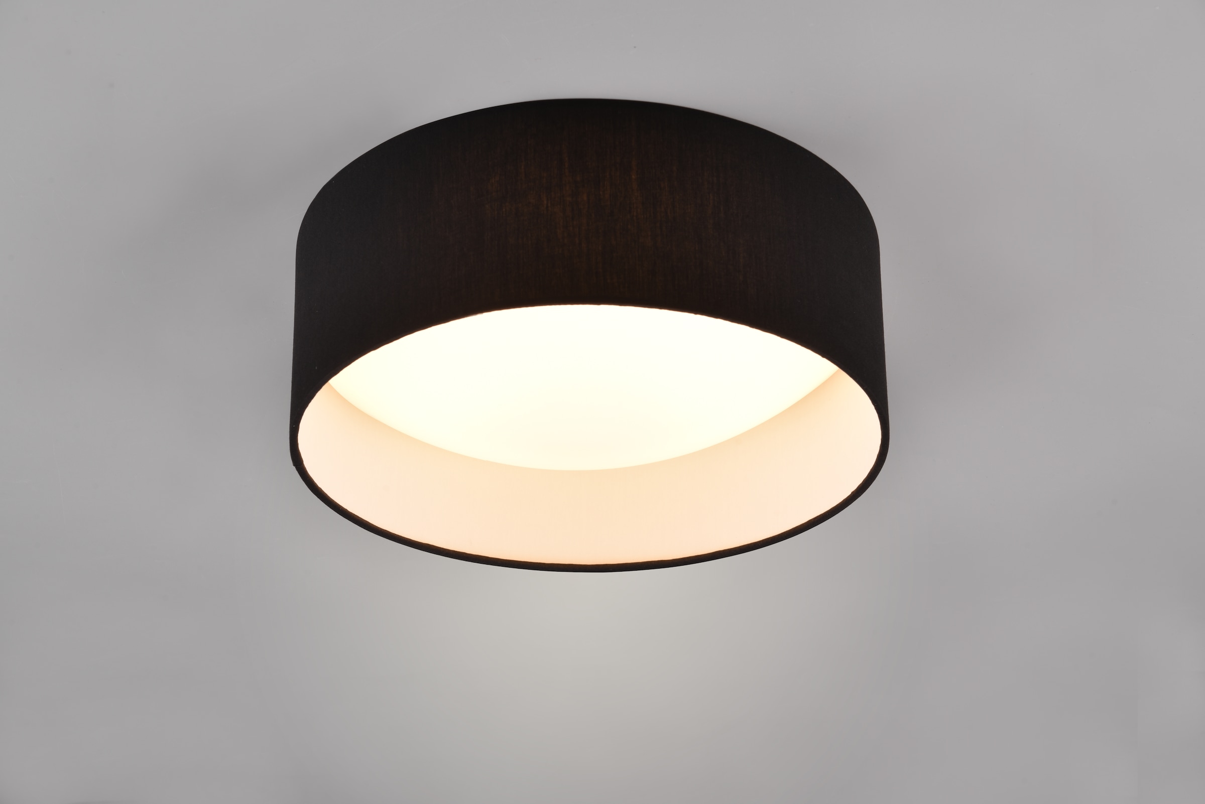 REALITY Leuchten LED Deckenleuchte »LOCARNO, runde LED Deckenlampe mit Stoffschirm, Ø 30 cm Höhe 11 cm« LED-Board 1 Stk. Warmweiß 12W LED warmweiß 3000 K, 1160 Lumen, Wohnzimmer Schlafzimmer Licht