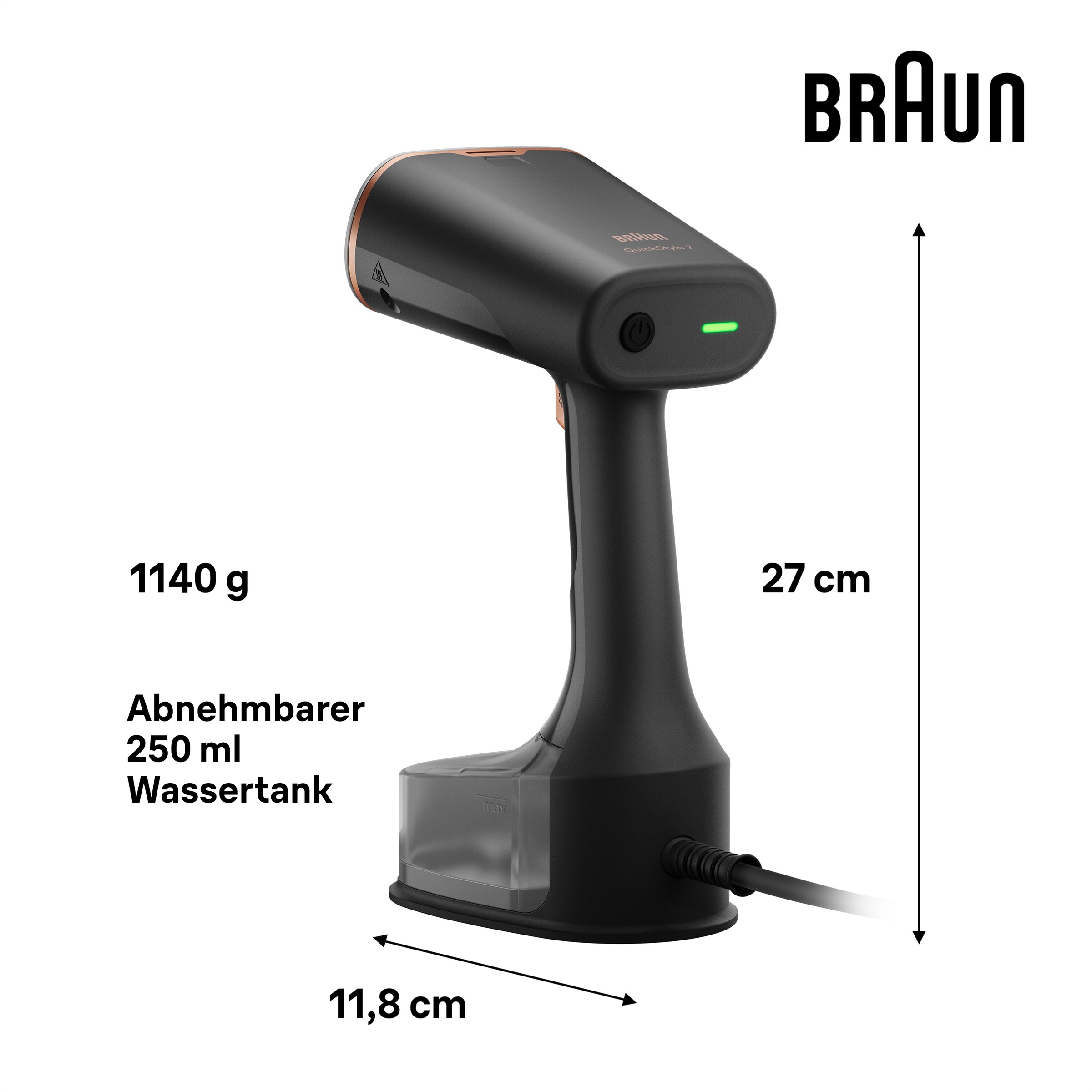 Braun Dampfbürste »QuickStyle GS 7077 BK«, 1600 W