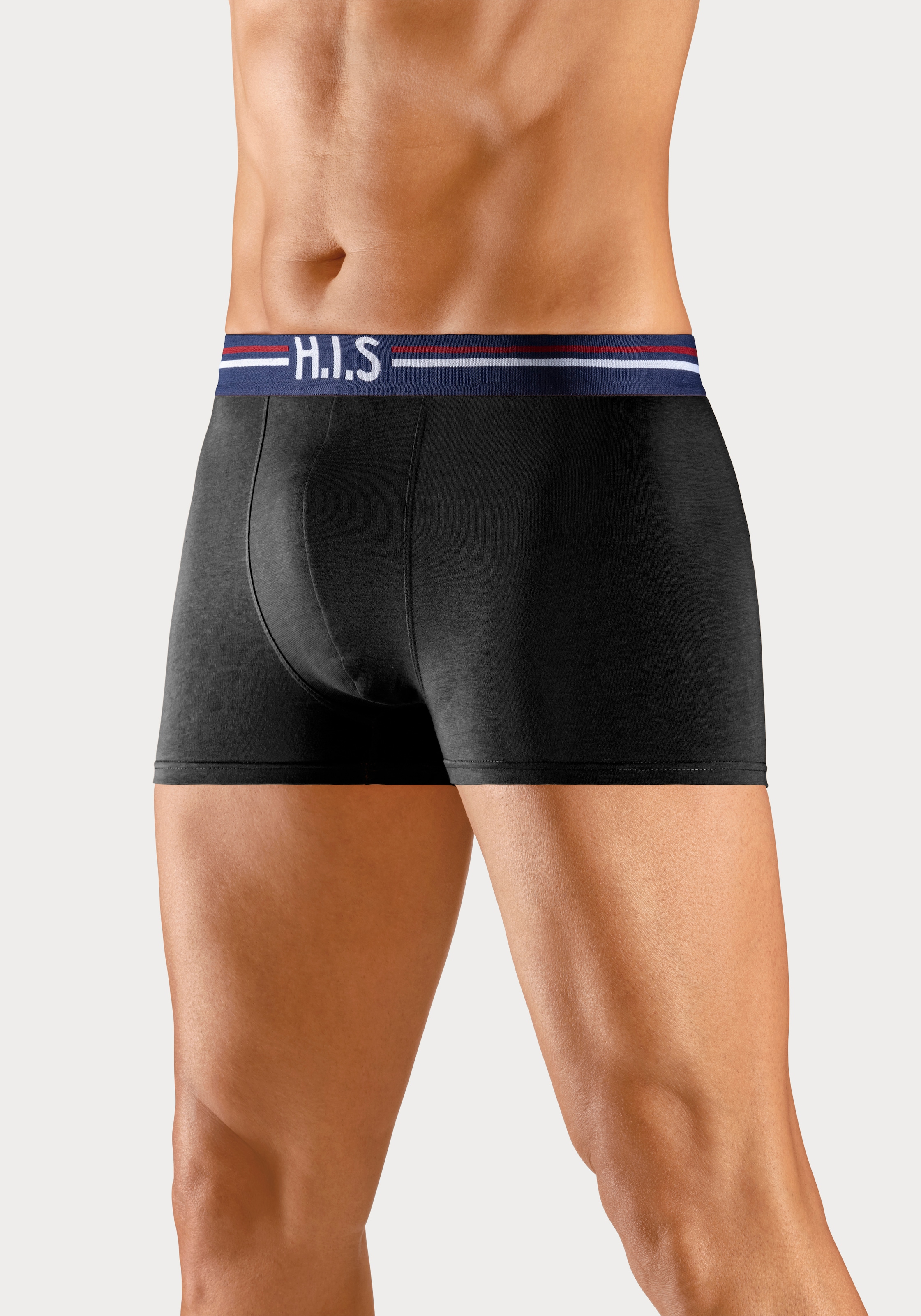 H.I.S Boxer »Boxershorts für Herren«, (Packung, 5 St.), mit Streifen und Markenlogo im Bund
