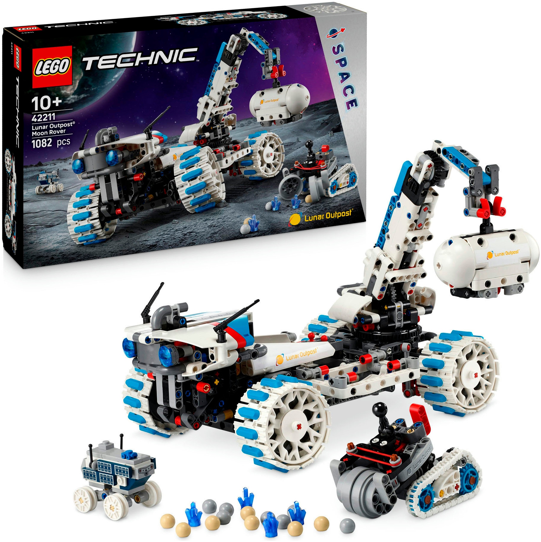 Lego Konstruktionsspielsteine »Lunar Outpost Mondrover-Raumfahrzeug (42211), LEGO Technic« Made in Europe in bunt