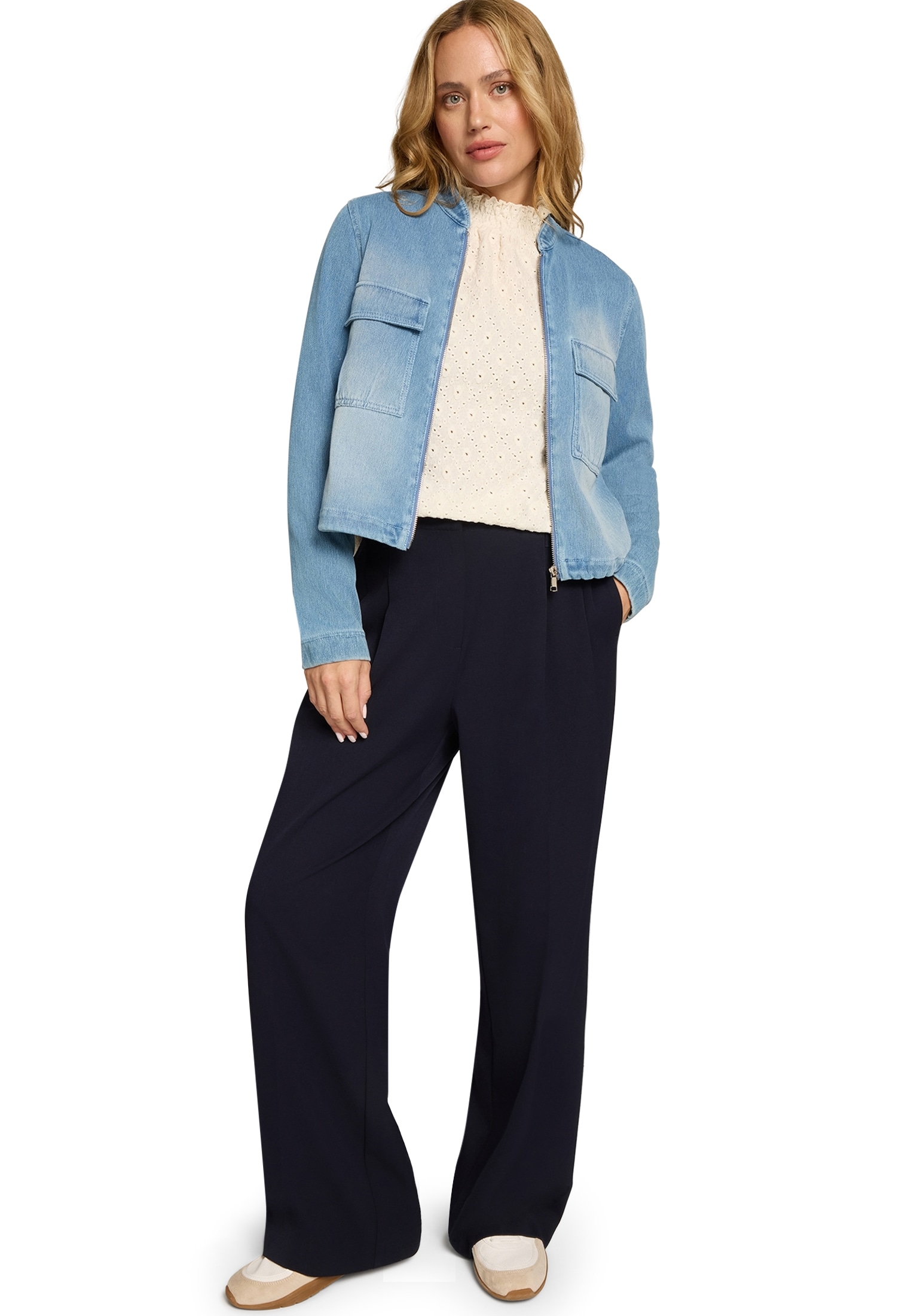 Zero Klassische Bluse »Bluse mit Lochmuster«