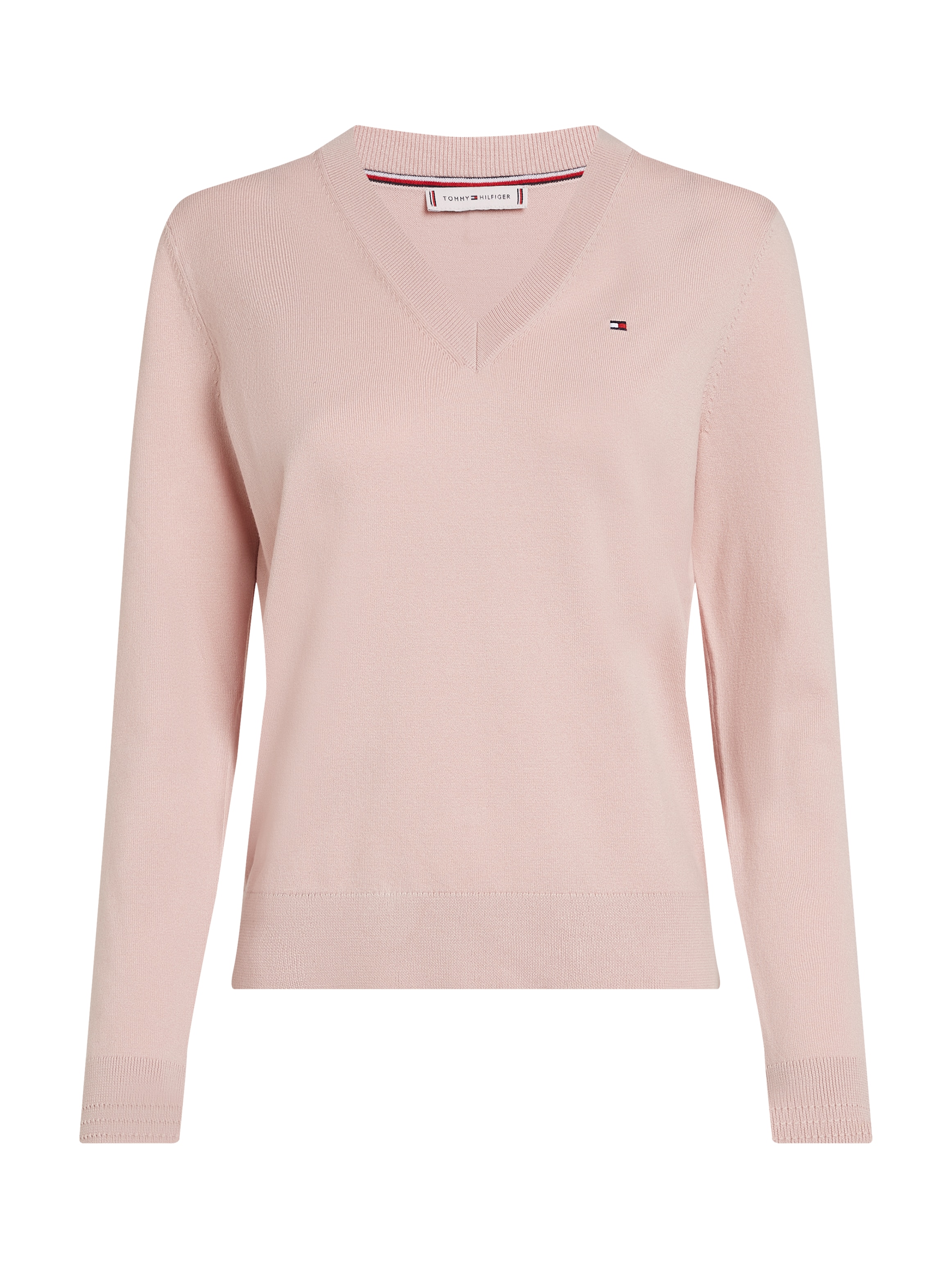 Tommy Hilfiger V-Ausschnitt-Pullover, mit Logo-Stickerei