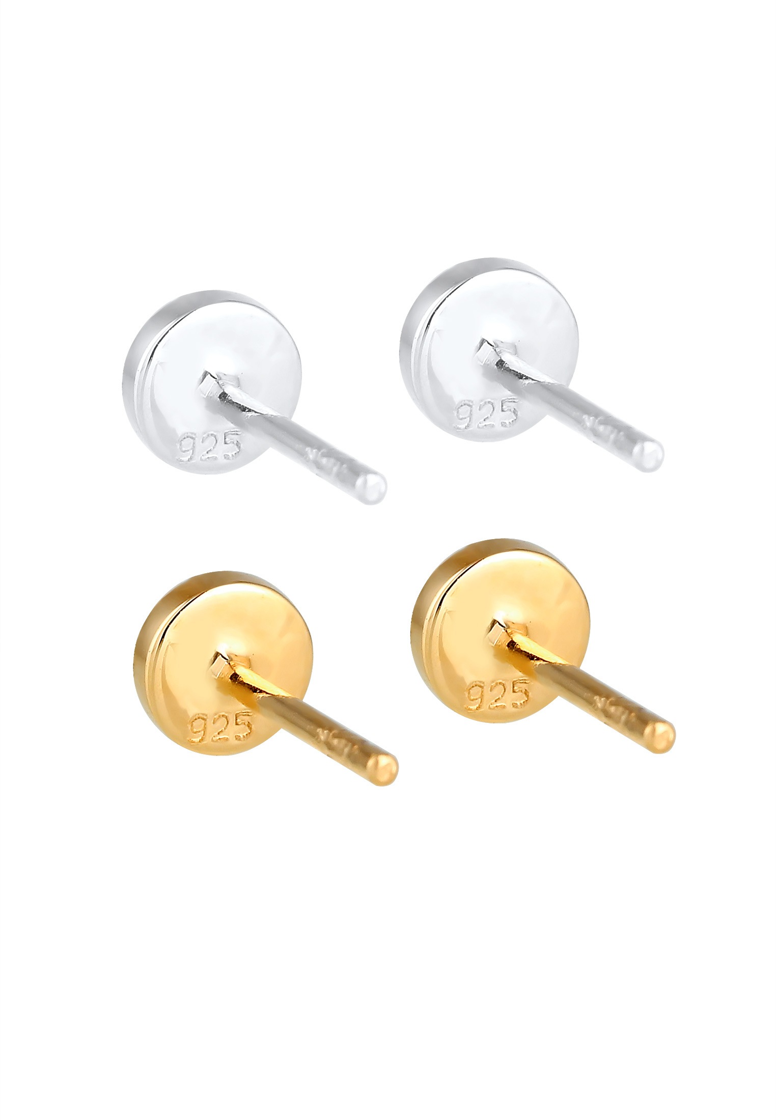 Elli Paar Ohrstecker »Ohrringe Ohrstecker Emaille Schwarz Weiß 2er Set 925 Sterling Silber Bicolor«