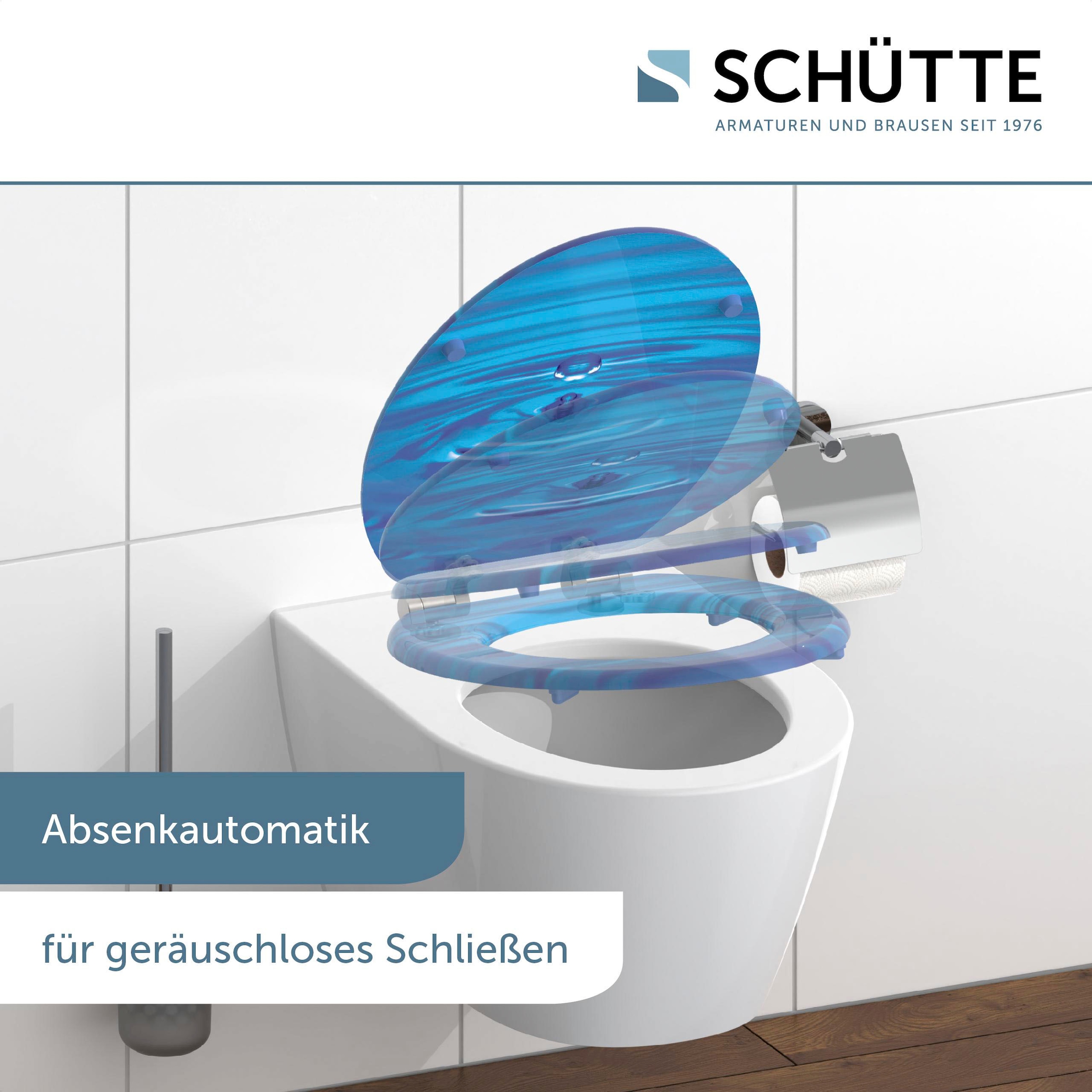 Schütte WC-Sitz »Blue Drop«, mit Absenkautomatik und Holzkern, MDF