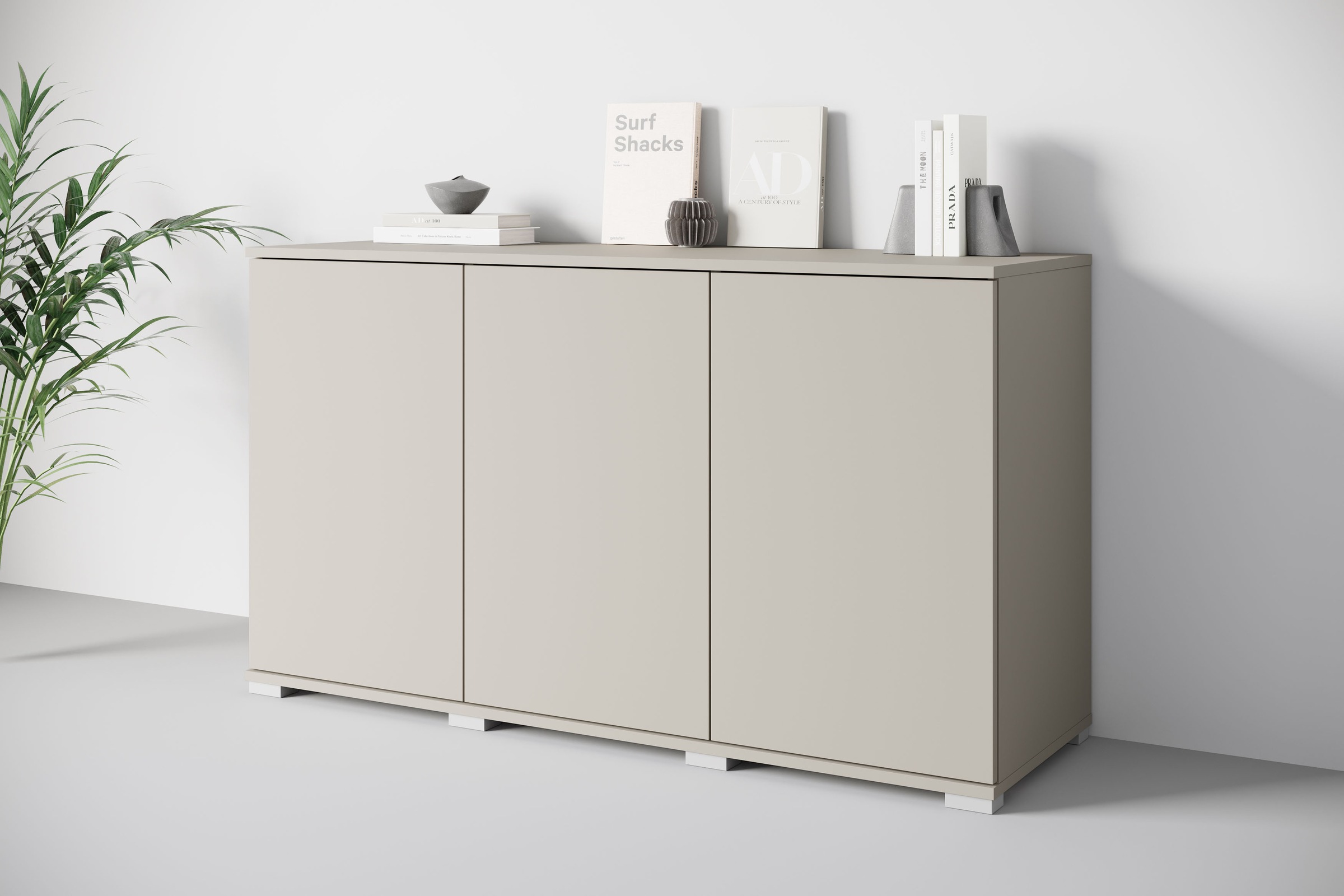 INOSIGN Sideboard »Kenia, moderne grifflose Kommode mit 3 Türen, Breite 120 cm« 1 Stk. tlg. Push-to-Open-Fronten, höhenverstellbaren Einlegeböden