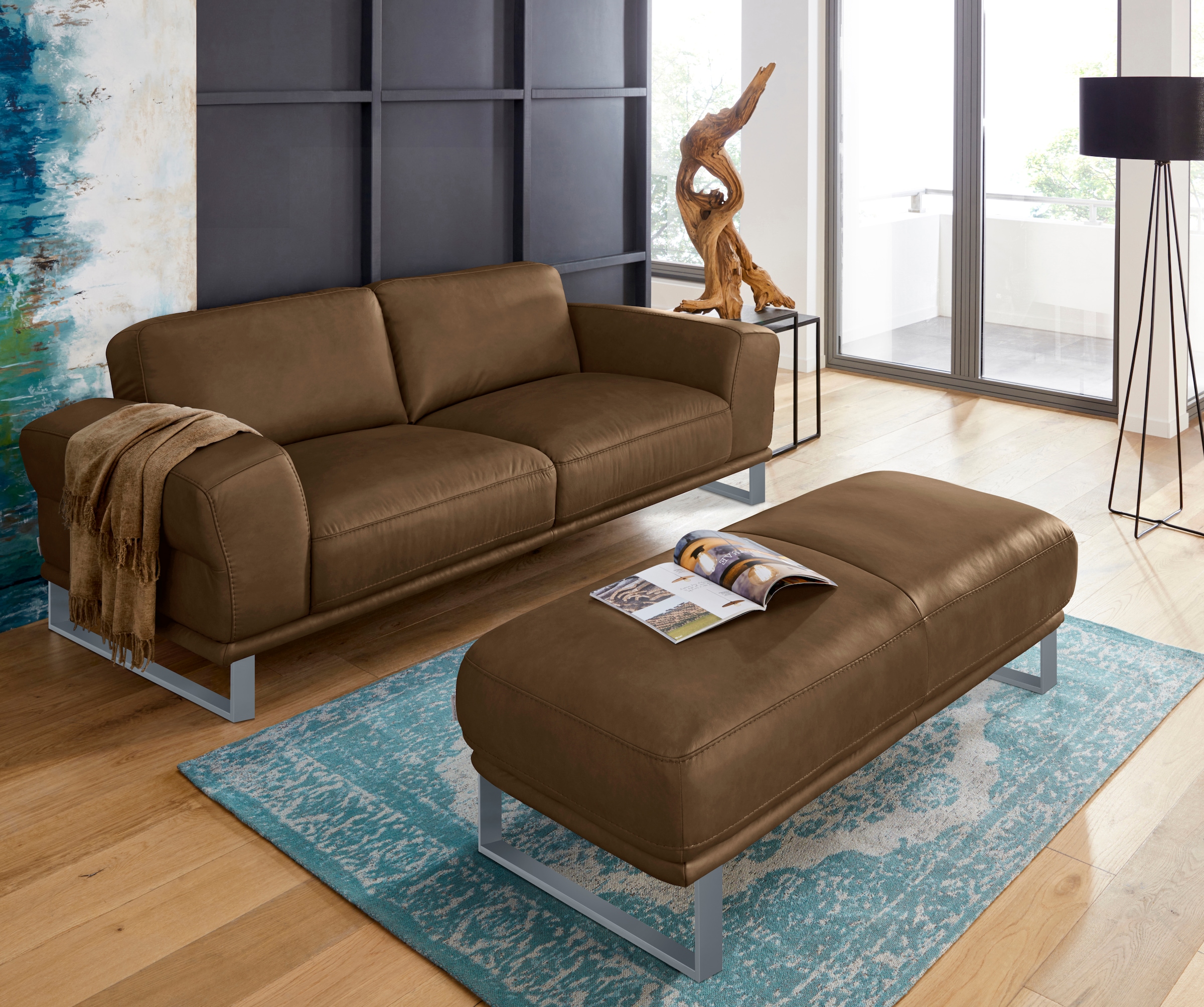 W.SCHILLIG 2,5-Sitzer »montanaa«, mit Metallkufen in Silber matt, Breite 212 cm