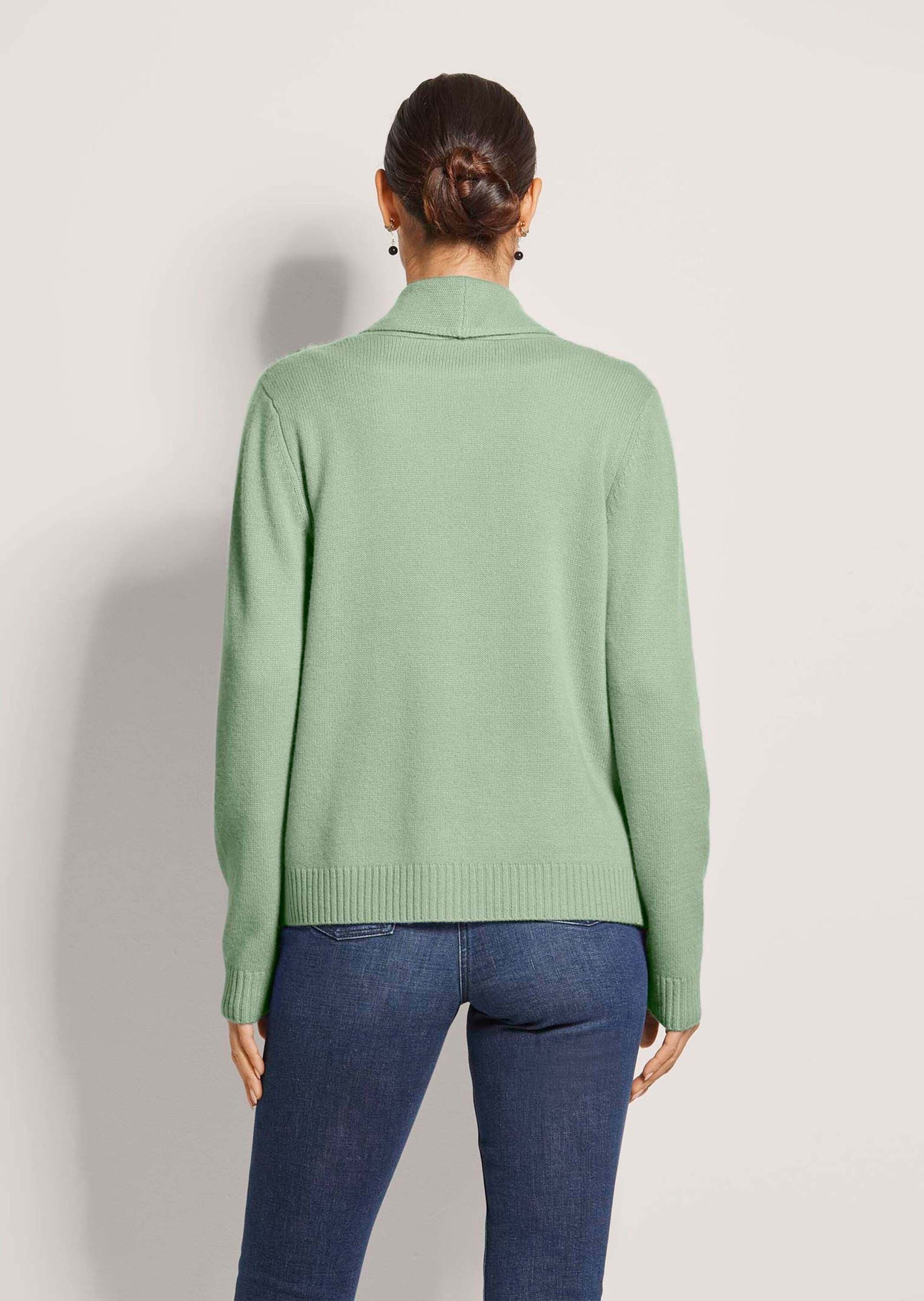MADELEINE Strickjacke »Strickjacke Verkürzte Schurwolljacke mit Stehkragen«