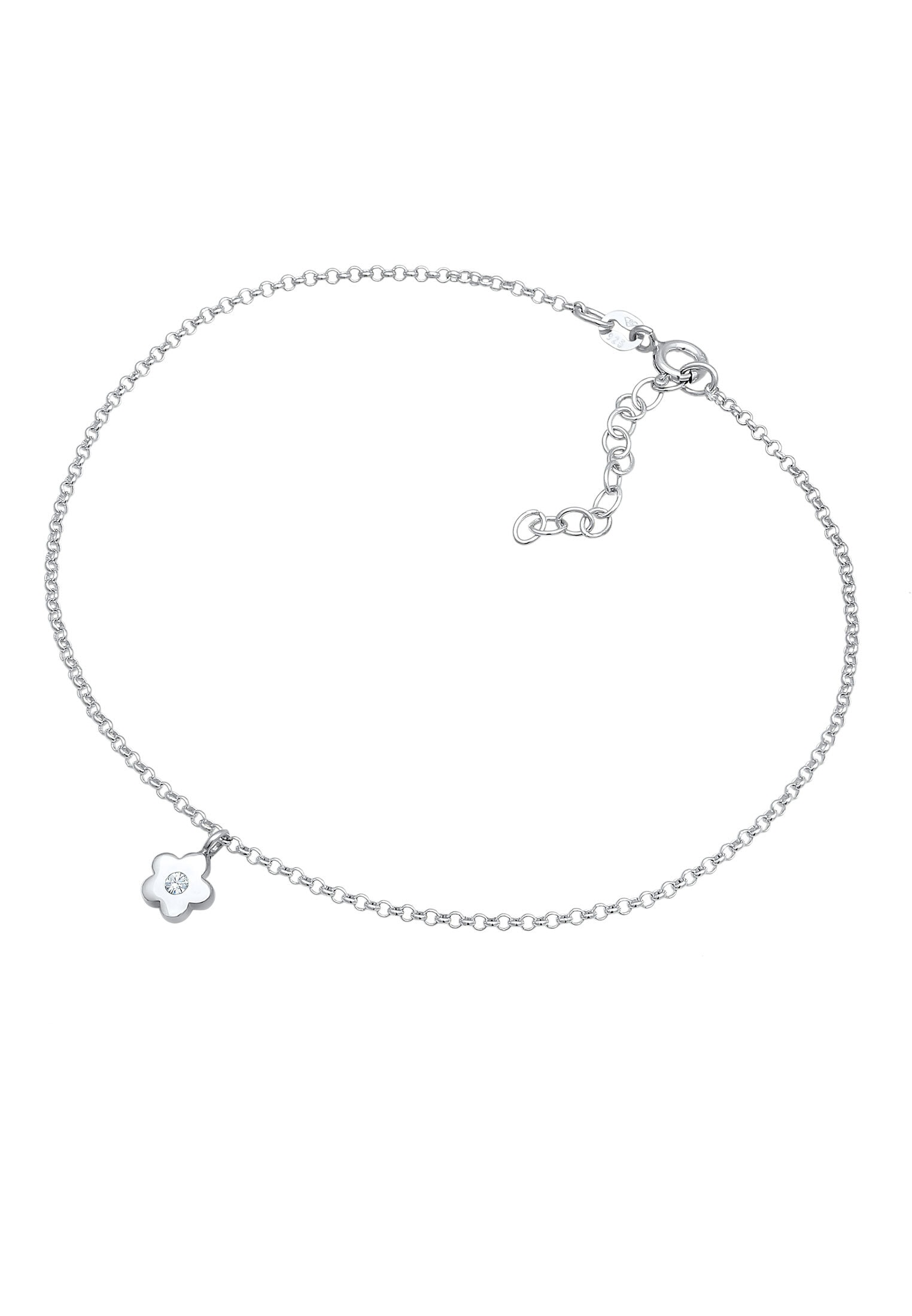 Elli Fußkette »Fußschmuck Blume Blüte 925 Silber, mit Kristallen von Swarovski®«