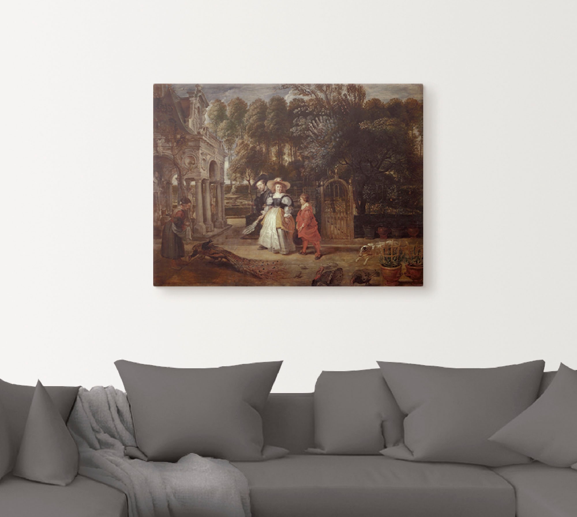 Artland Wandbild »Rubens und seine Frau im Garten«, Gruppen & Familien, (1 St.), in vielen Größen & Produktarten -Leinwandbild, Poster, Wandaufkleber / Wandtattoo auch für Badezimmer geeignet