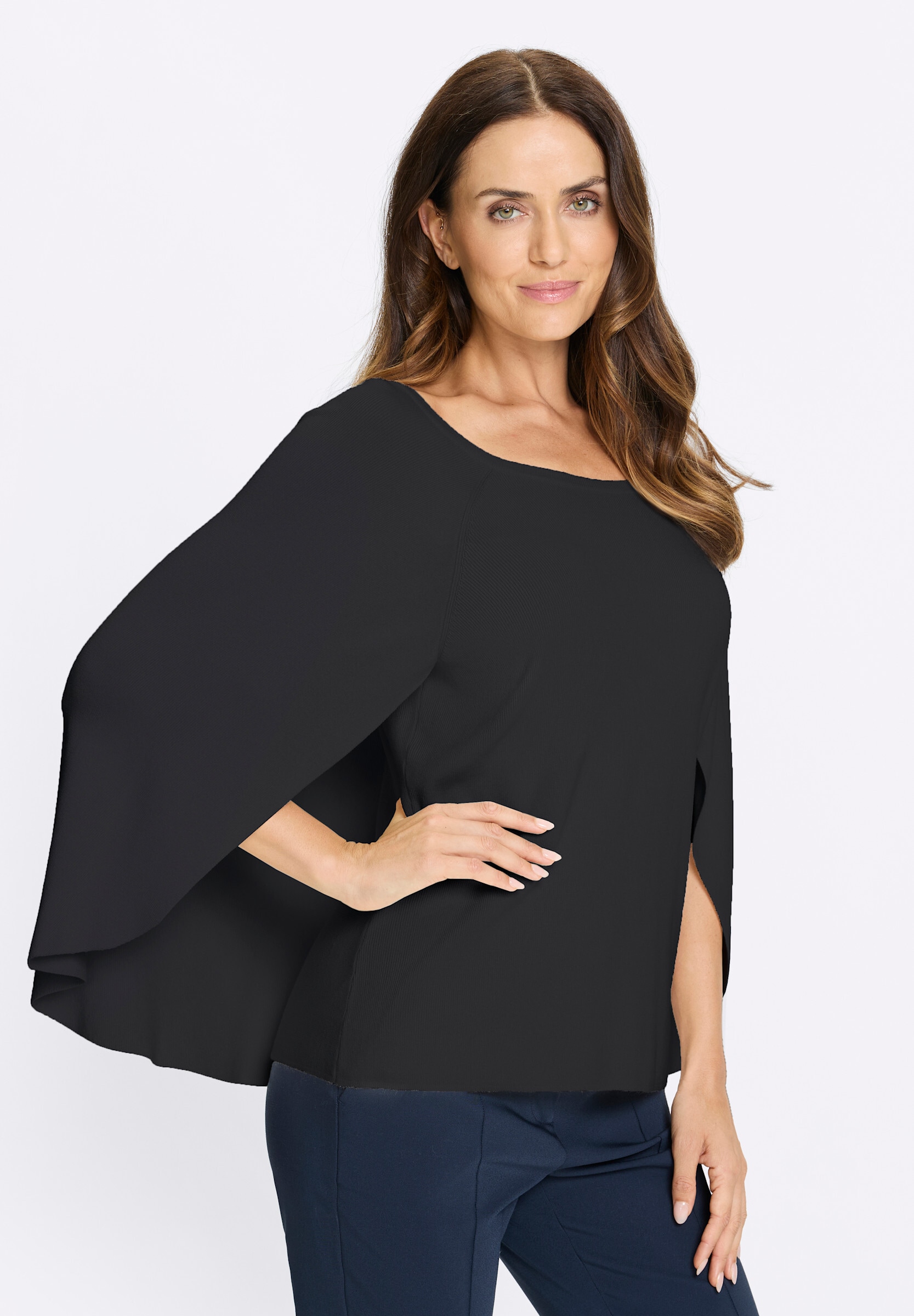 heine Strickpullover »Pullover Feinstrickpullover im Poncho-Style«