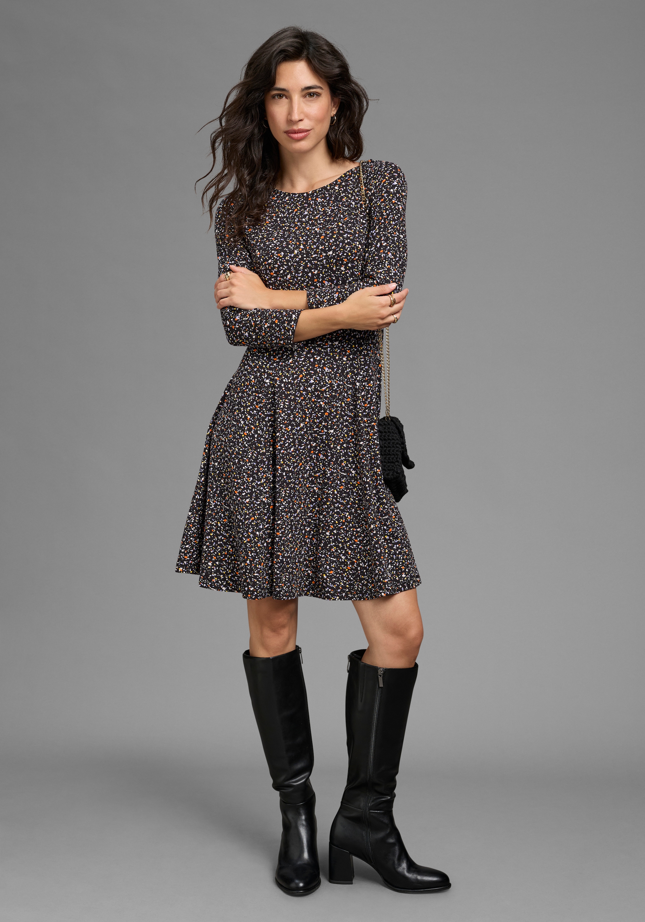Laura Scott Jerseykleid sportlich-feminines Kleid,  knielang,  mit floralem Allovermuster