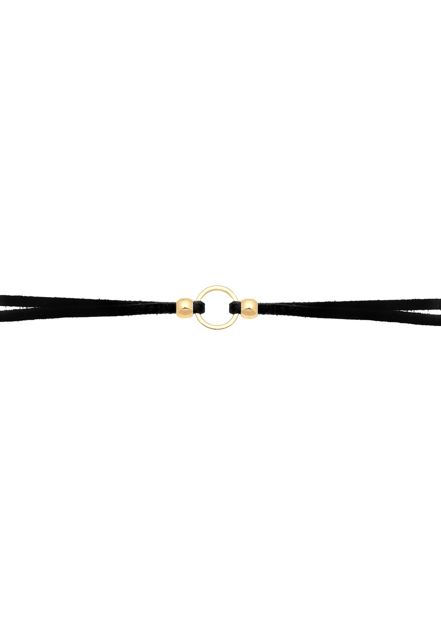 Elli Choker »Halskette Halsband schwarz Choker mit Kreis 925 Silber«