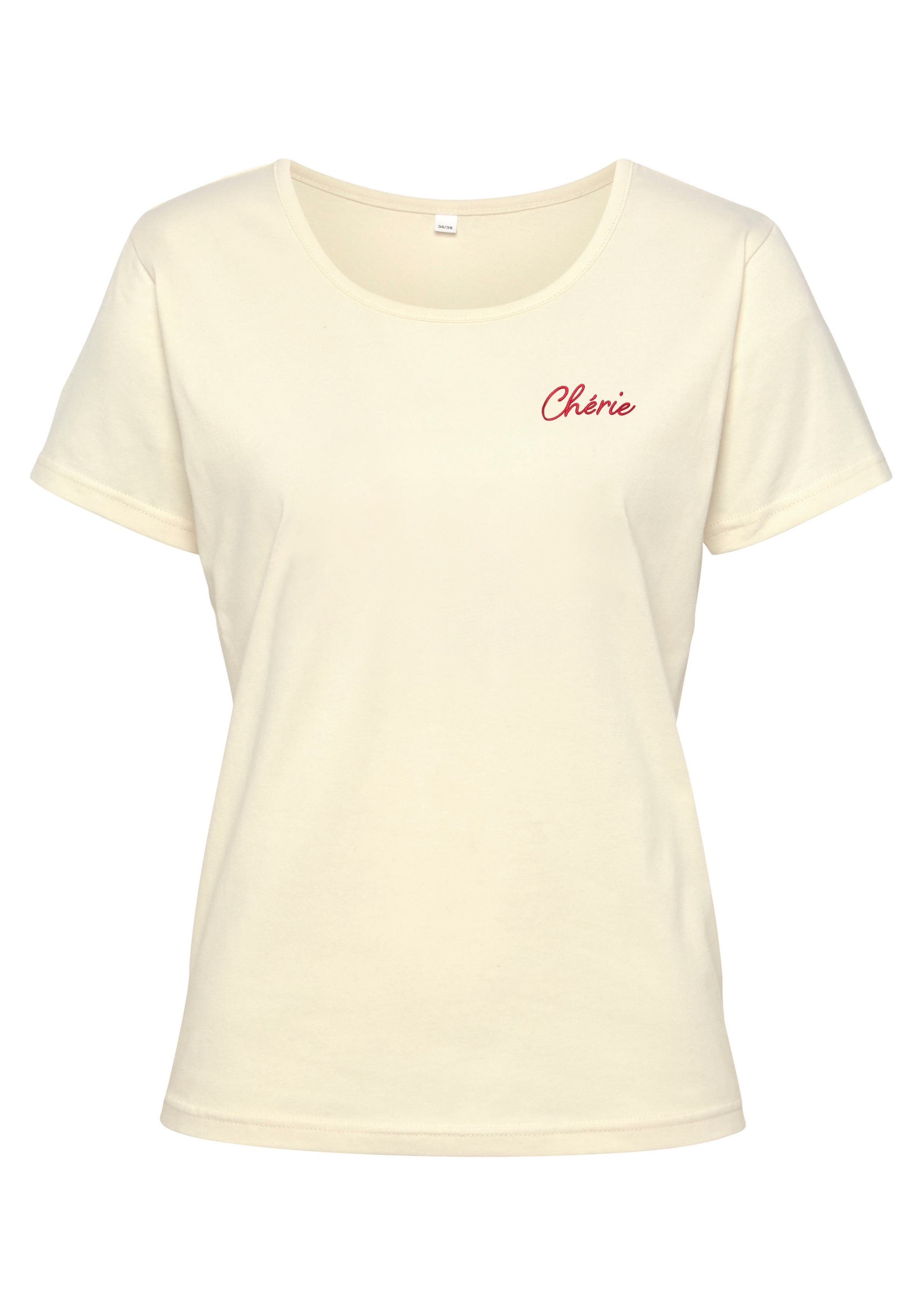 Vivance Kurzarmshirt, T-Shirt mit Stickerei, Loungewear