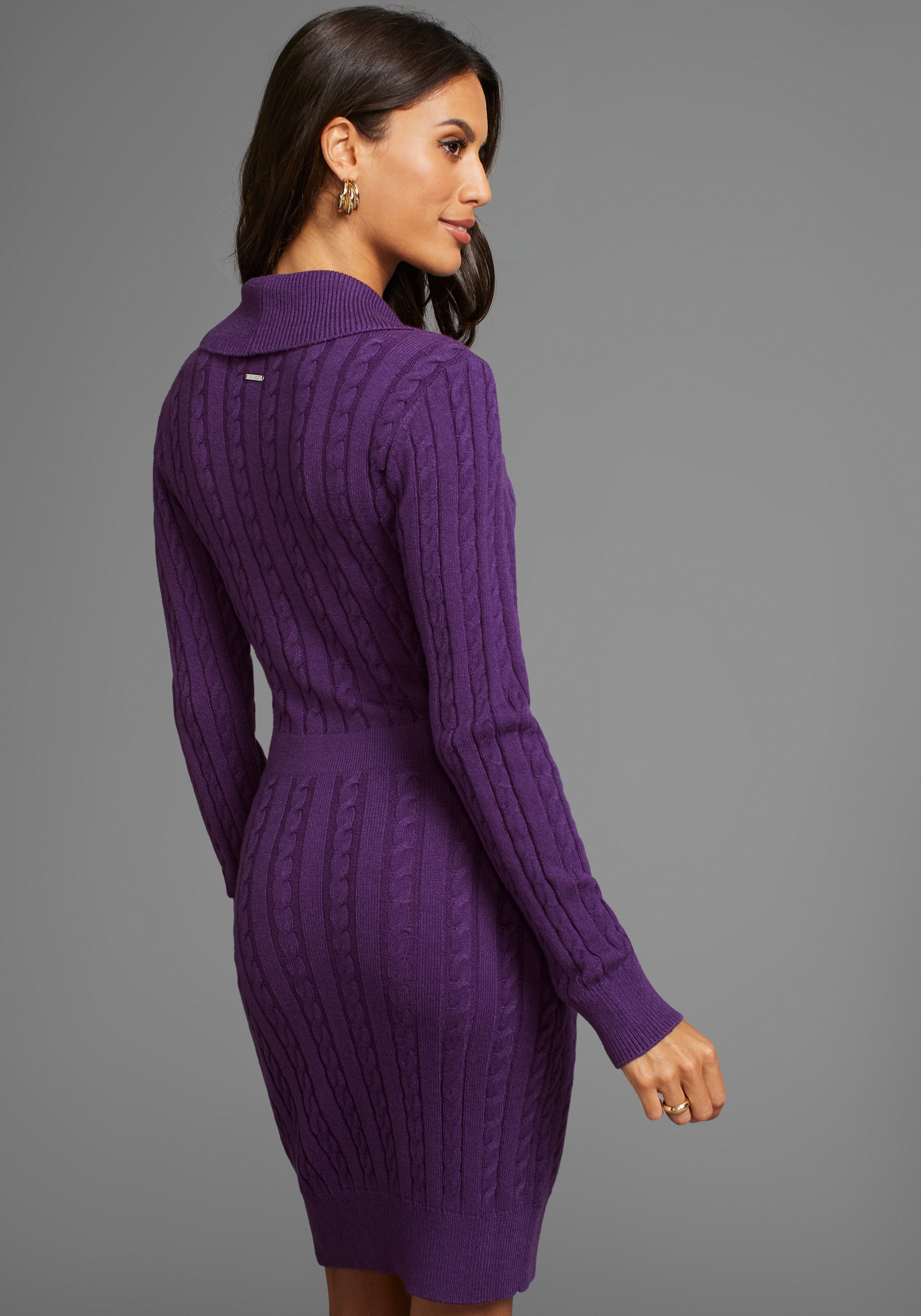 Laura Scott Strickkleid, in trendigem Zopfstrickmuster