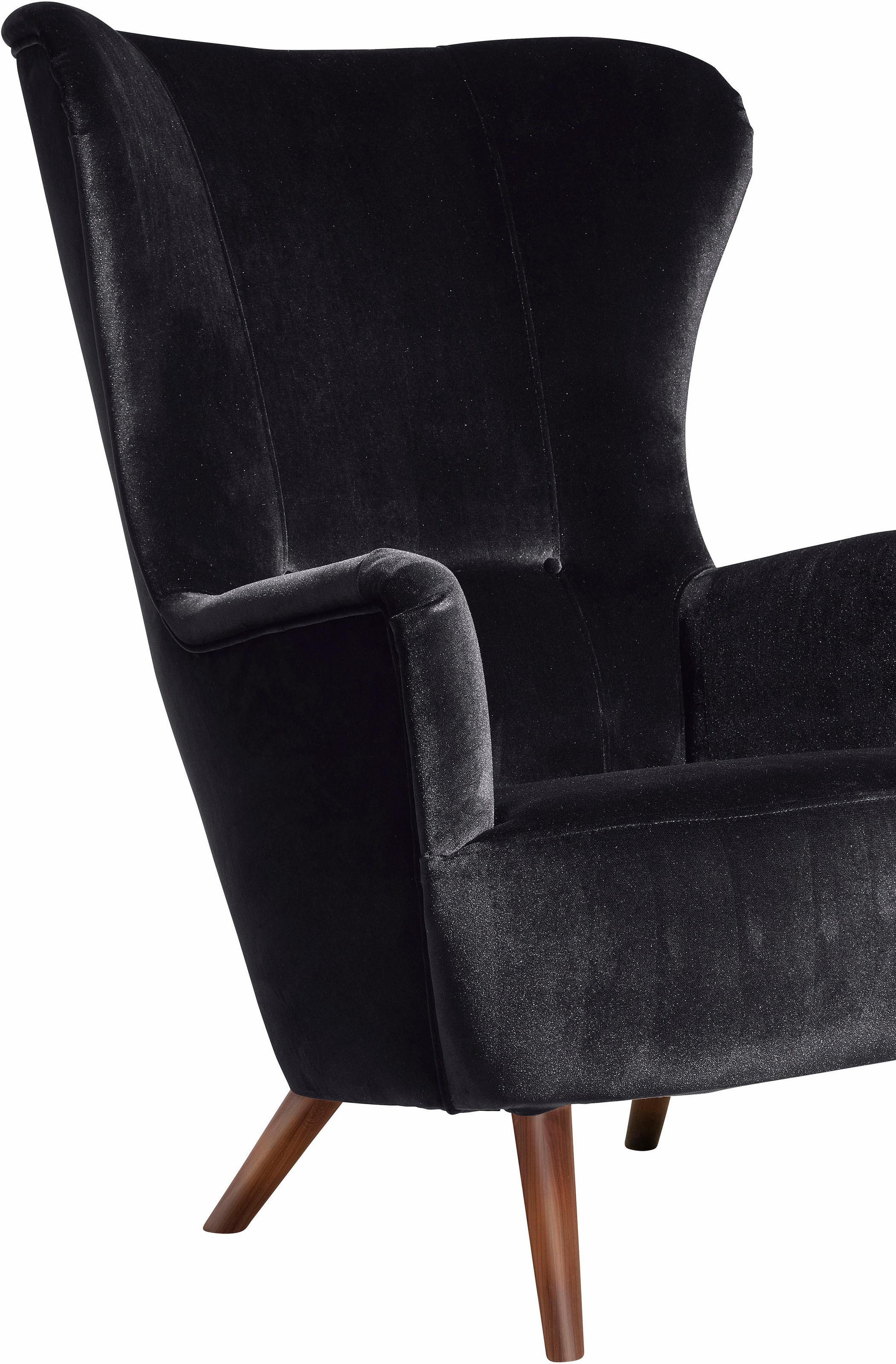 Max Winzer® Sessel »Lianns, Hochlehnsessel, Ohrensessel«, im Retrostil, mit Knopfheftung, Hochlehner