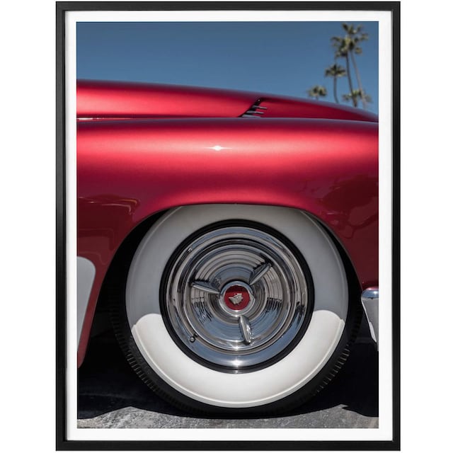 Oldtimer«, (1 Autos, Auto Poster, im Wall-Art Online Retro Bild, OTTO St.), Poster Shop Wandbild, »Vintage Wandposter Rot