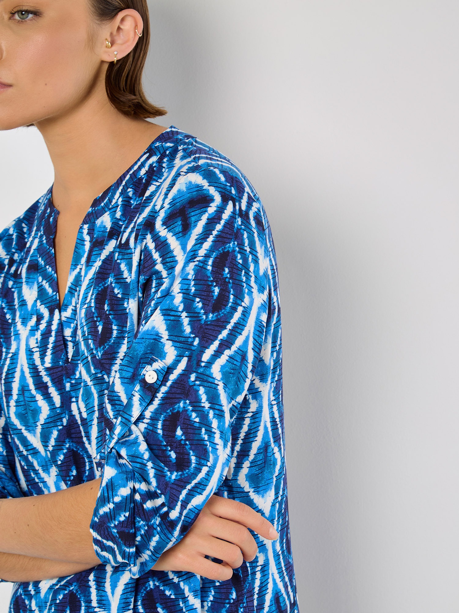 Apricot Longbluse »Bluse« mit Granddad-Ausschnitt