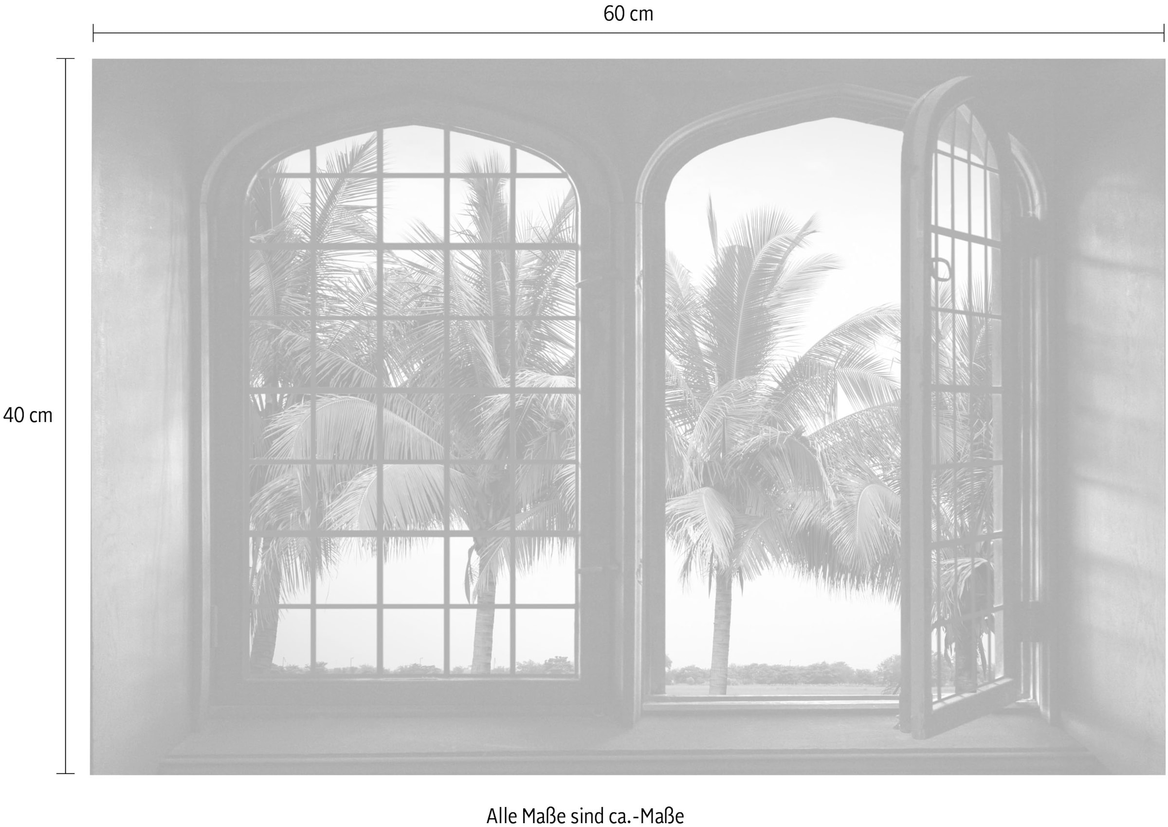 queence Wandsticker »Palmen« Wandsticker, Wandbild, selbstklebend, 3D, Fenster