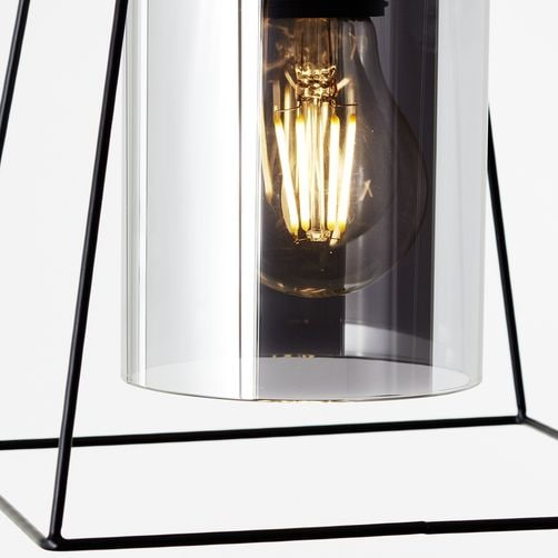 Brilliant Pendelleuchte »Luxor«, 1 flammig-flammig, 174,5 cm Höhe, kürzbar,  E27, Metall/Glas, schwarz matt/rauchglas bestellen bei OTTO