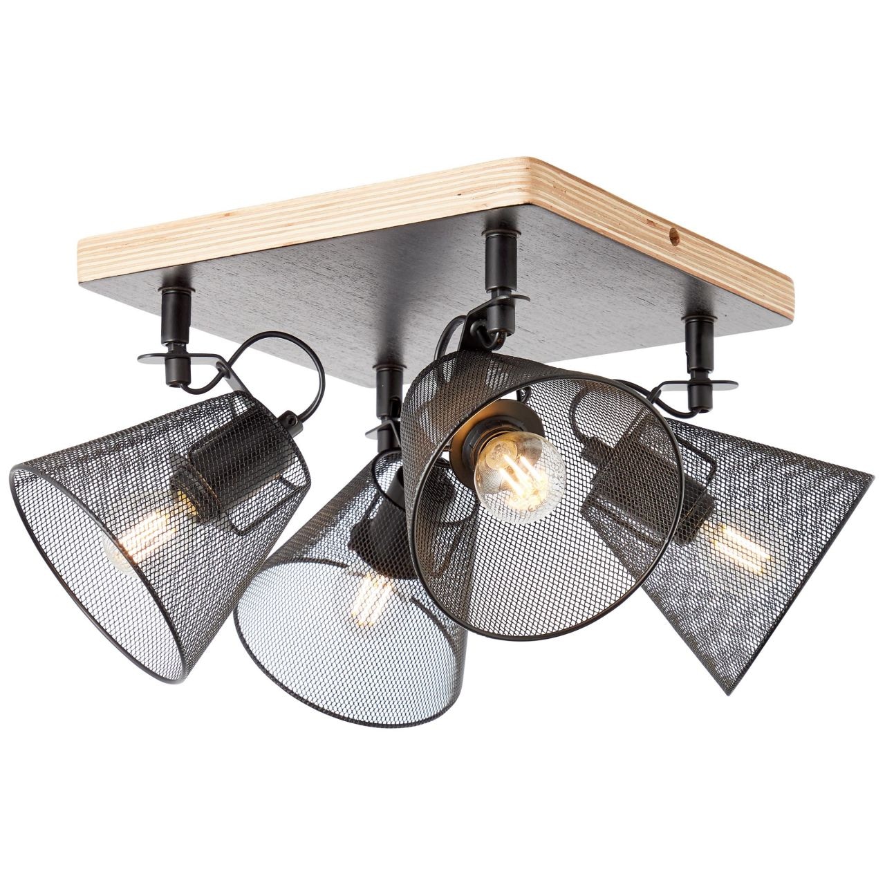 Brilliant Deckenstrahler »Whole« E14 1 Stk. 4flg schwarz/holzfarbend