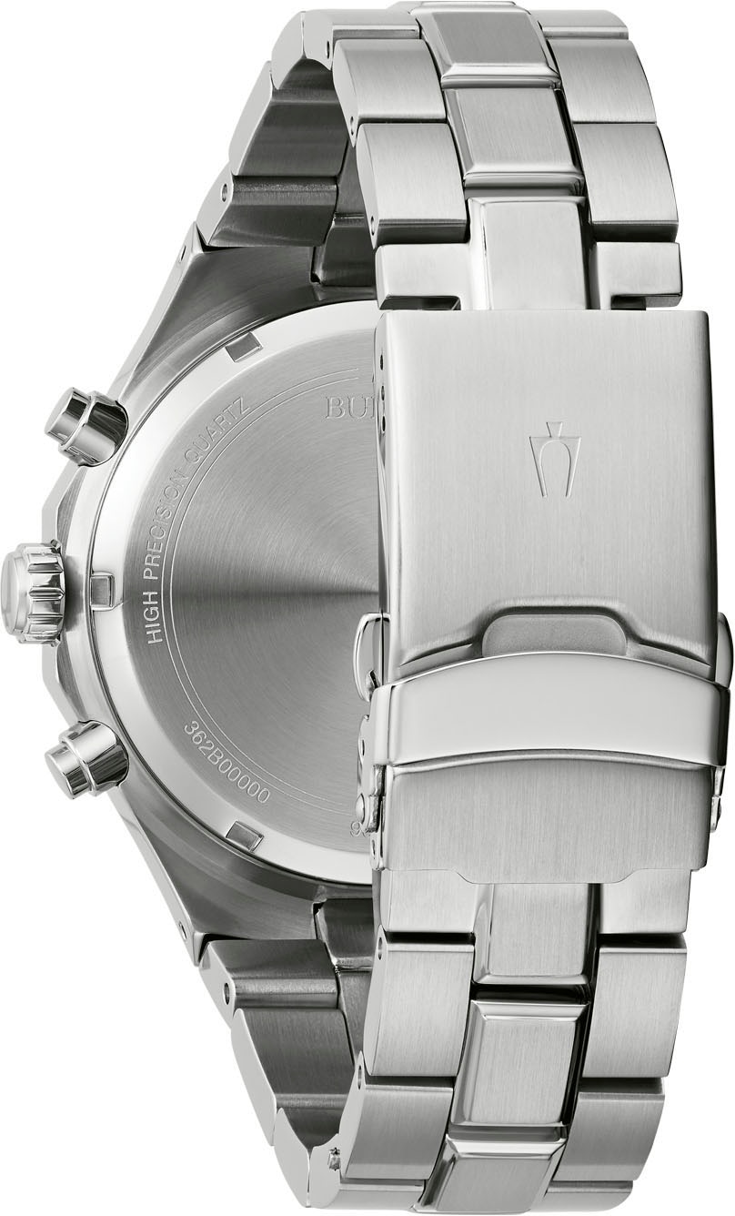 Bulova Chronograph, Armbanduhr, Quarzuhr, Herrenuhr, Edelstahlarmband, Saphirglas