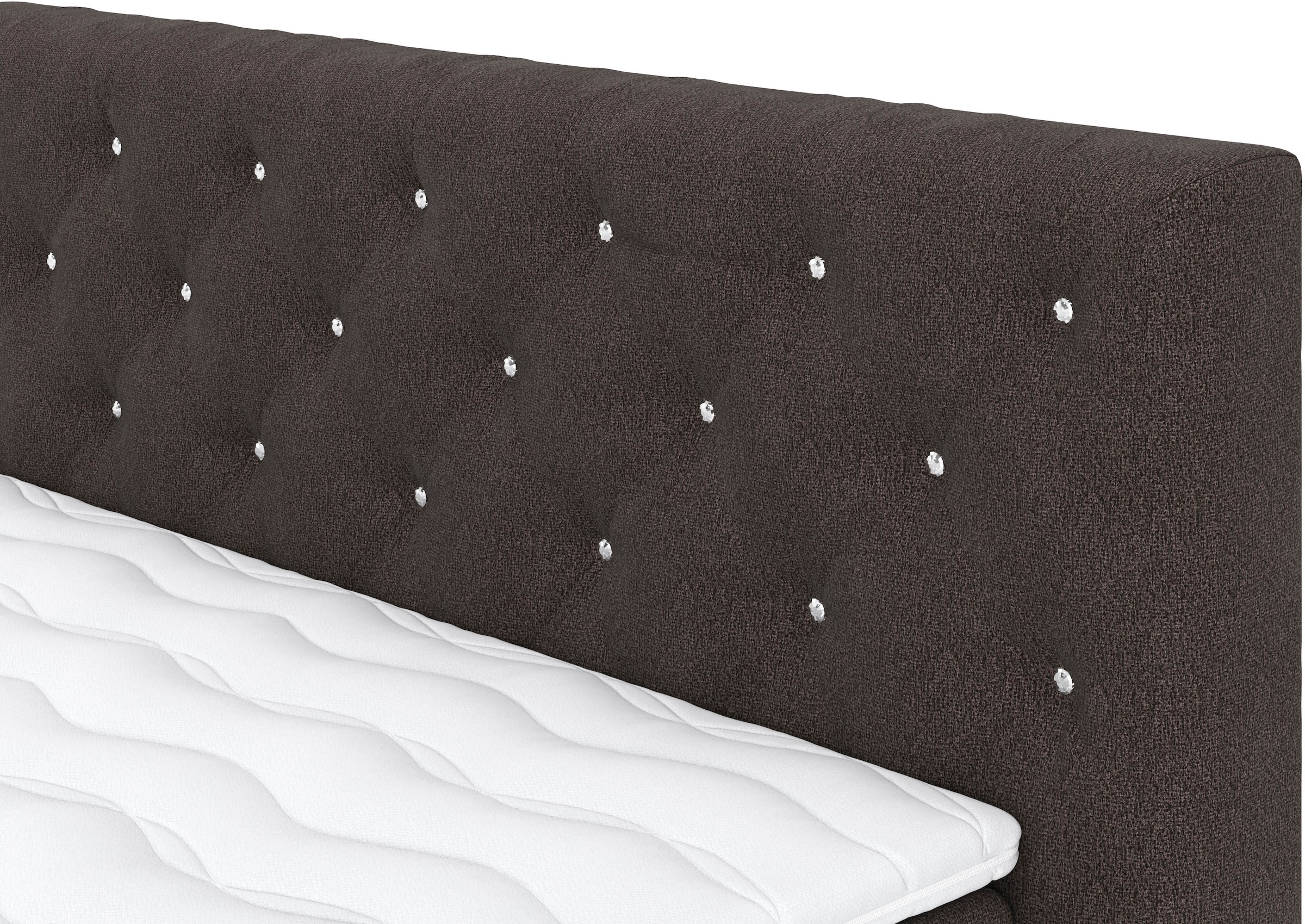COTTA Boxspringbett »Castle« mit Strasssteinen im Kopfteil, inkl. Topper