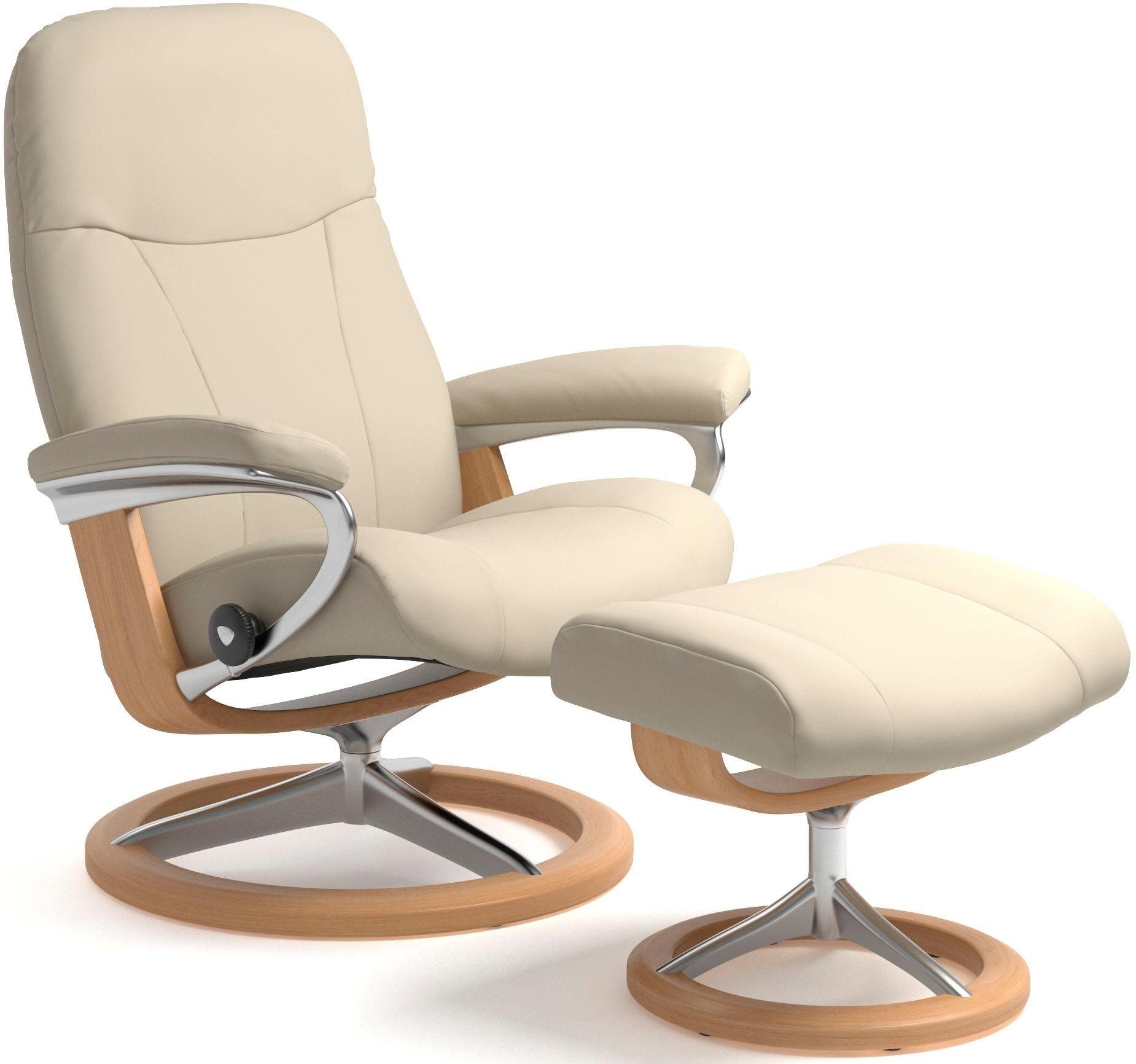 Stressless® Relaxsessel »Garda«, mit Hocker, mit Signature Base, Größe M, Gestell Eiche