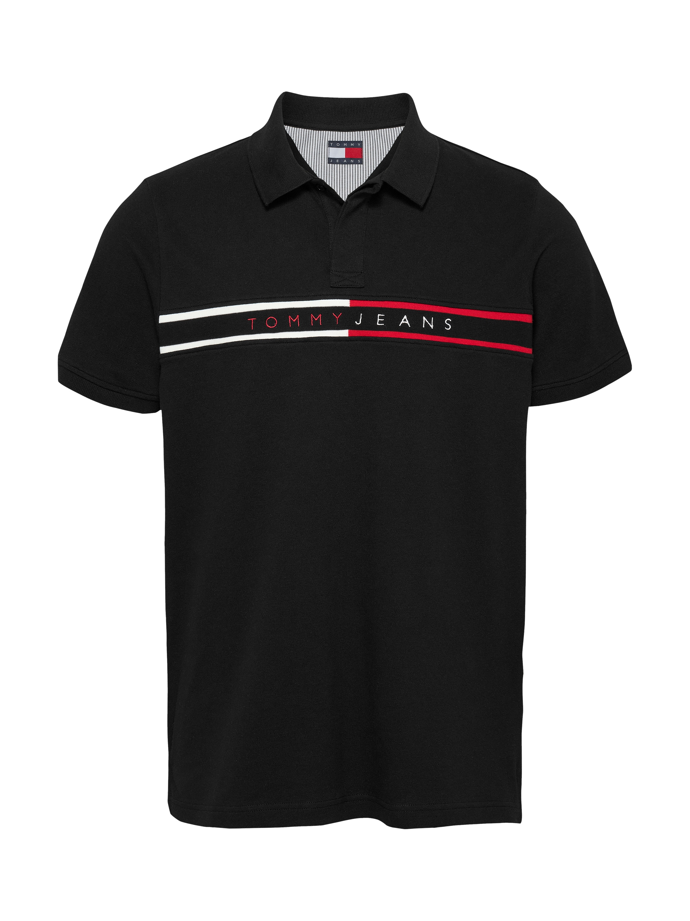 Tommy Jeans Poloshirt »TJM SLIM CHEST FLAG POLO«, Mit Rundhalsausschnitt