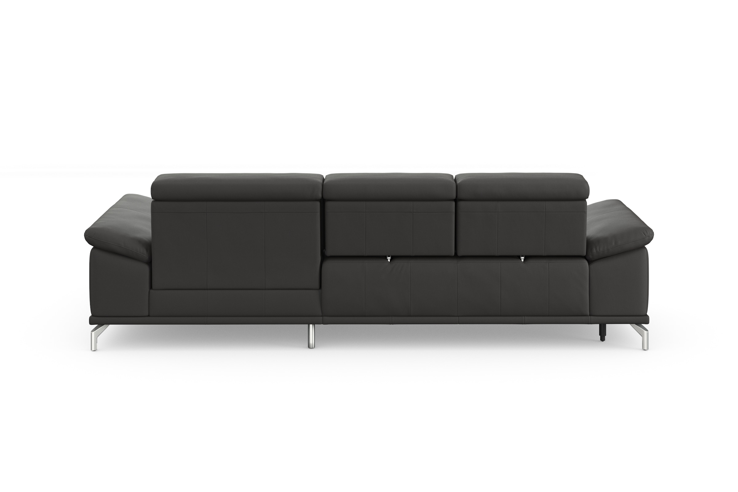 sit&more Ecksofa »Cabrio L-Form, mit Sitztiefenverstellung, Arm- und Kopfteilverstellung«, 2 Nierenkissen, Federkern, optional Bettfunktion und Stauraum