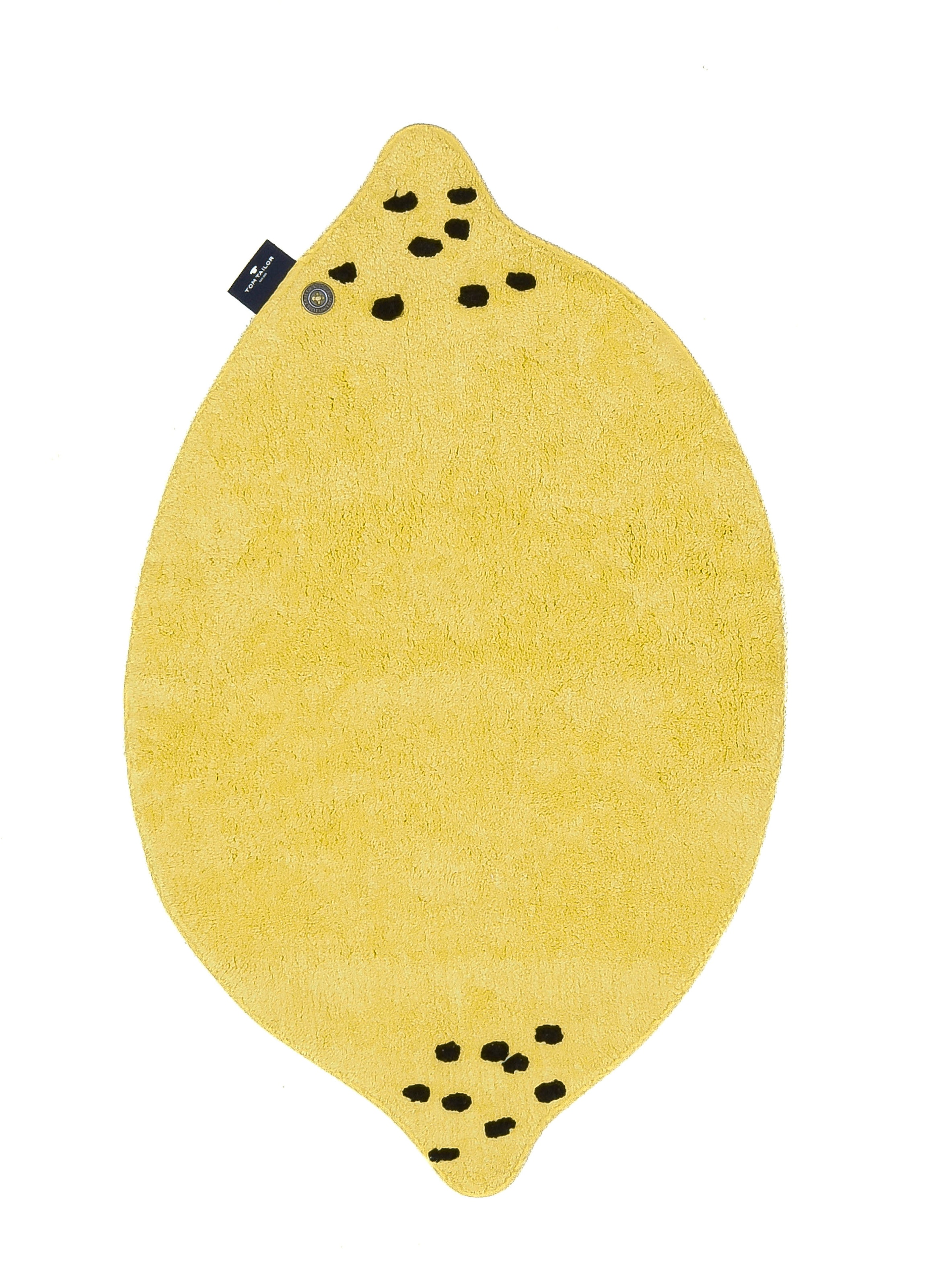 TOM TAILOR HOME Badematte »Bings Lemon«, Höhe 10 mm, fußbodenheizungsgeeignet, Badteppich, Motivform Zitrone, reine Baumwolle, Uni Farben, waschbar