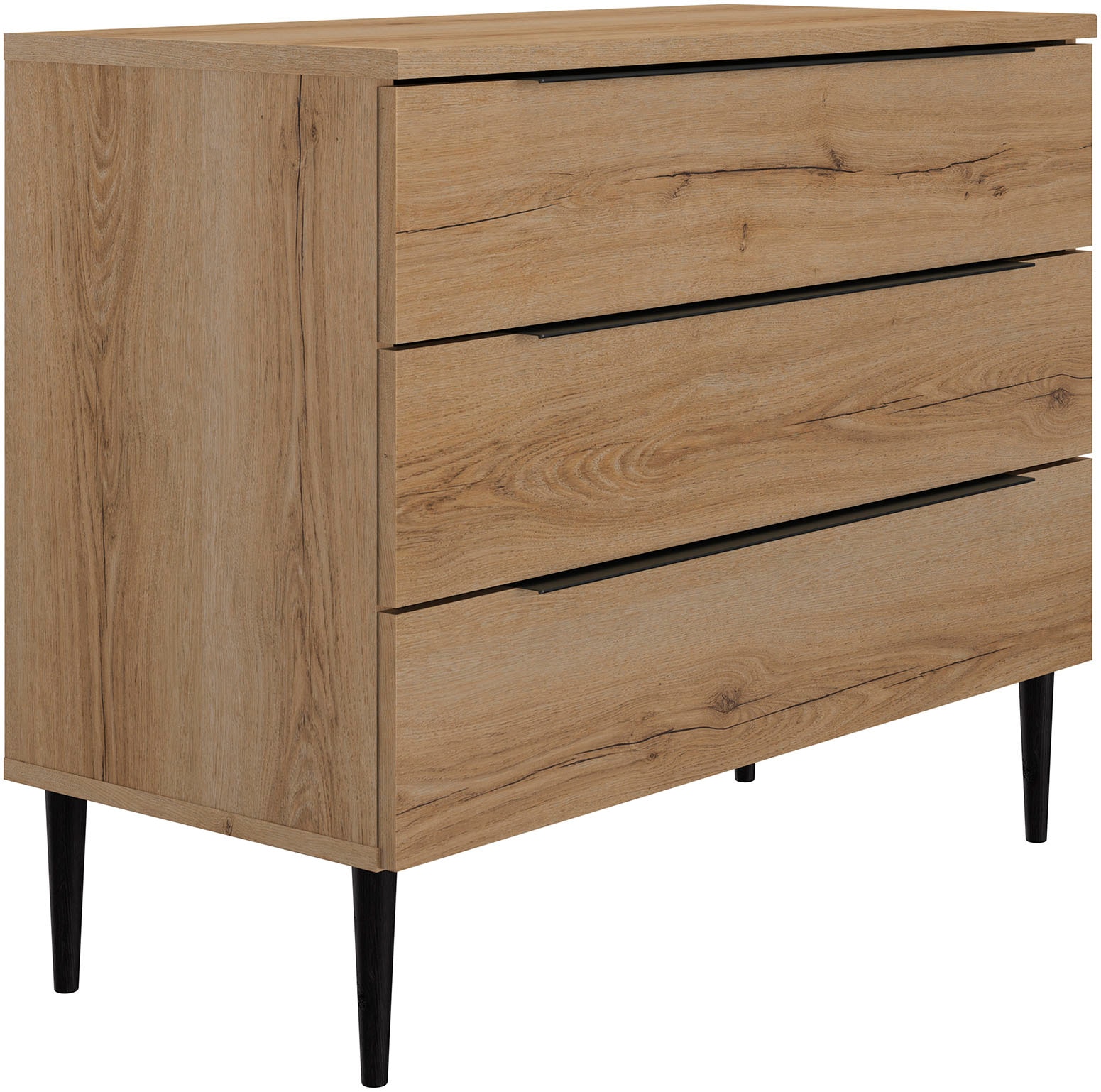 Gami Kommode »Kommode 3 Schubladen« in braun, Größe B/H/T: 95 cm x 78 cm x 45 cm