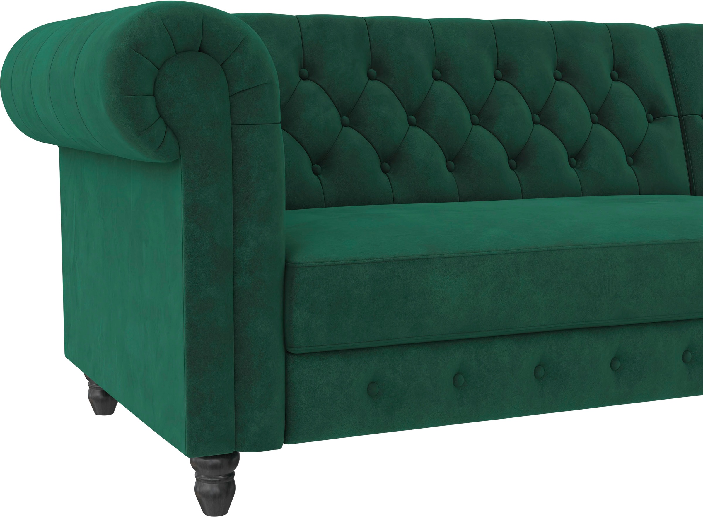 Dorel Home Ecksofa »Felix, L-Form, 241 cm (Liegefl.108x195 cm), Recamiere tauschbar,«, verstellb. Rückenlehne, Bett-Funktion, Velours, Kunstleder, Vintage
