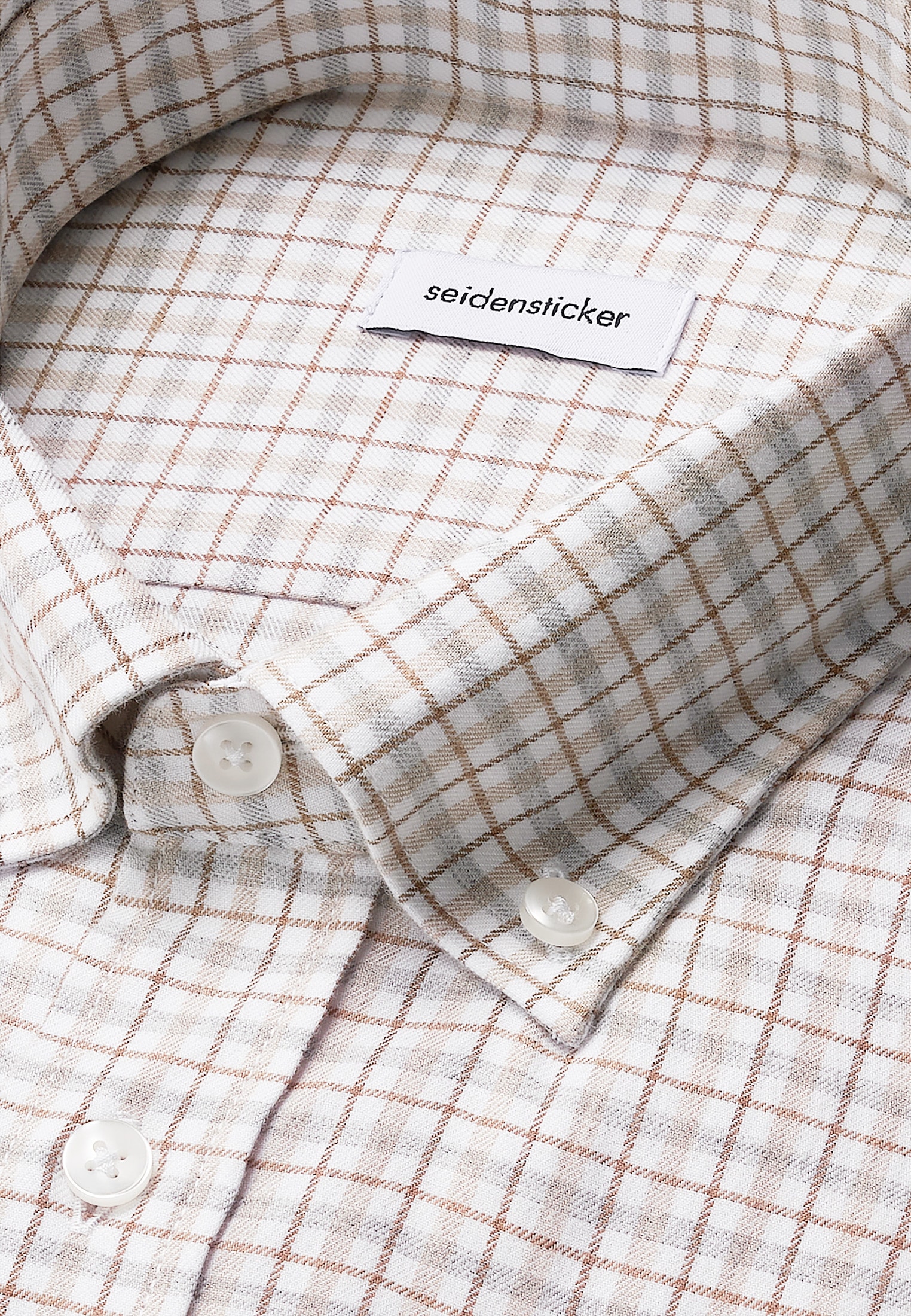 seidensticker Flanellhemd »Schwarze Rose« Slim 1/1 Button-Down-Kragen Karo