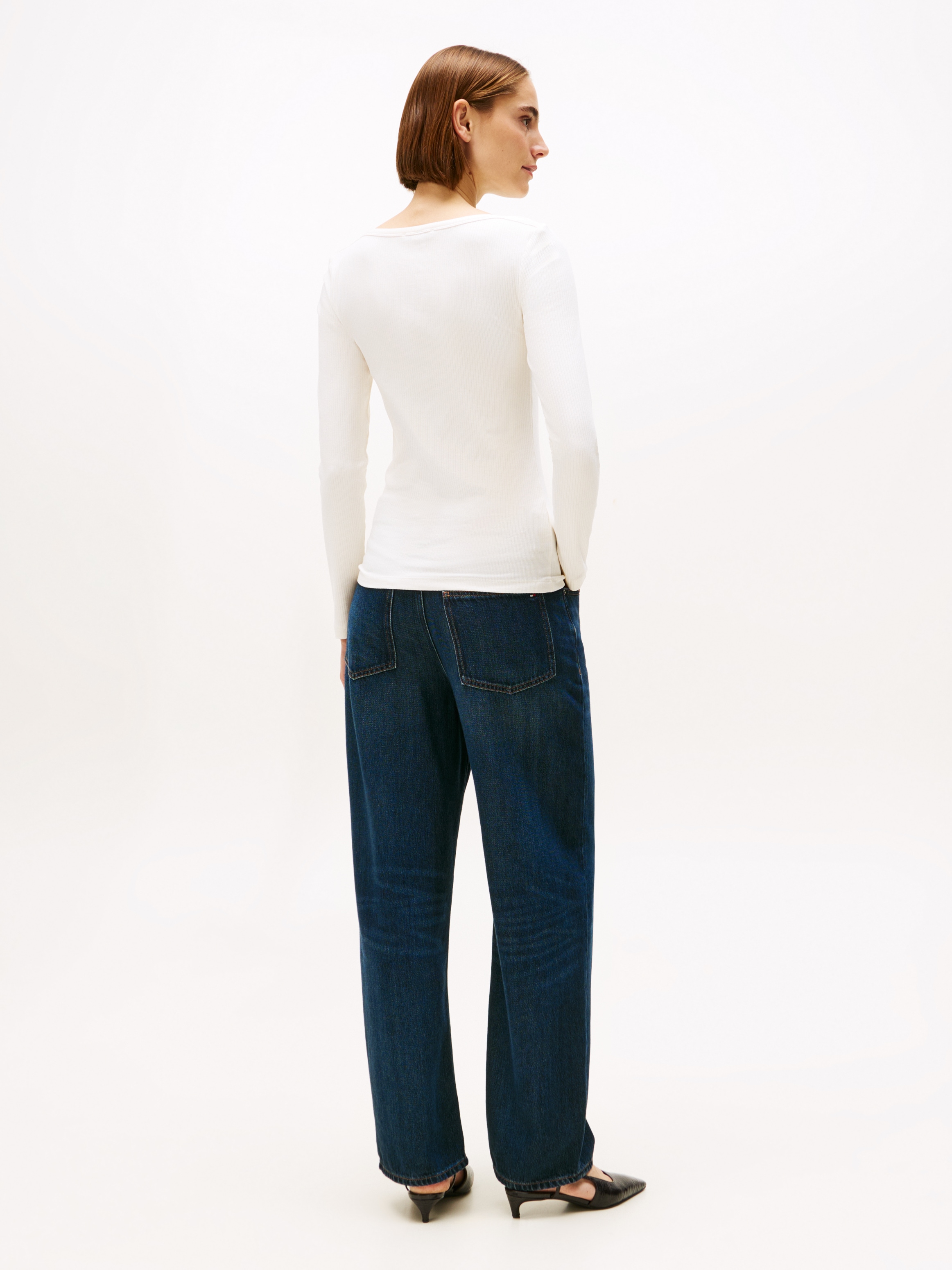 Tommy Hilfiger Langarmshirt »SLIM 5X2 RIB BOAT-NK LS«, in gerippter Struktur