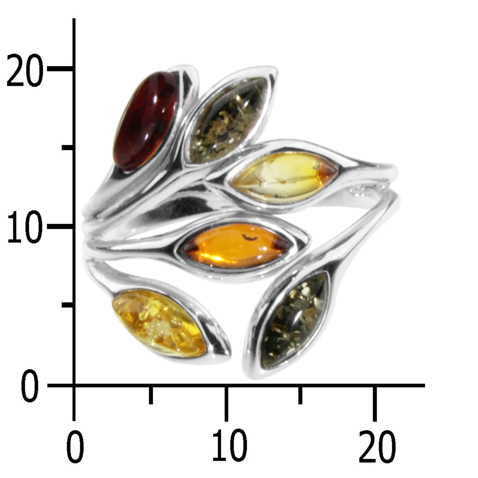 OSTSEE-SCHMUCK Fingerring »- Elena - Silber 925/000 - Bernstein«